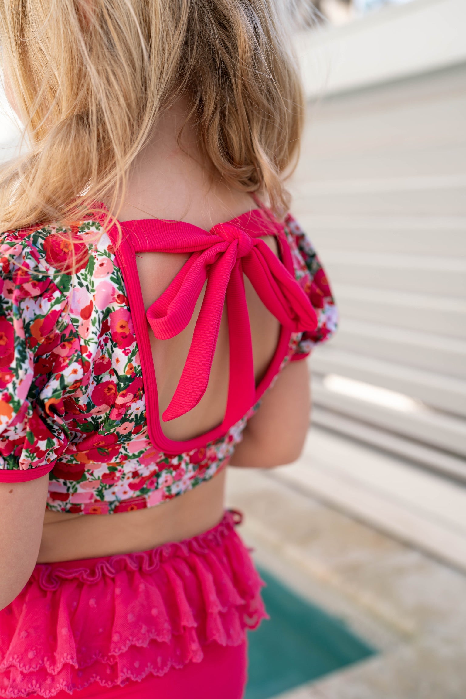 Island Petals Puff Sleeve Bikini