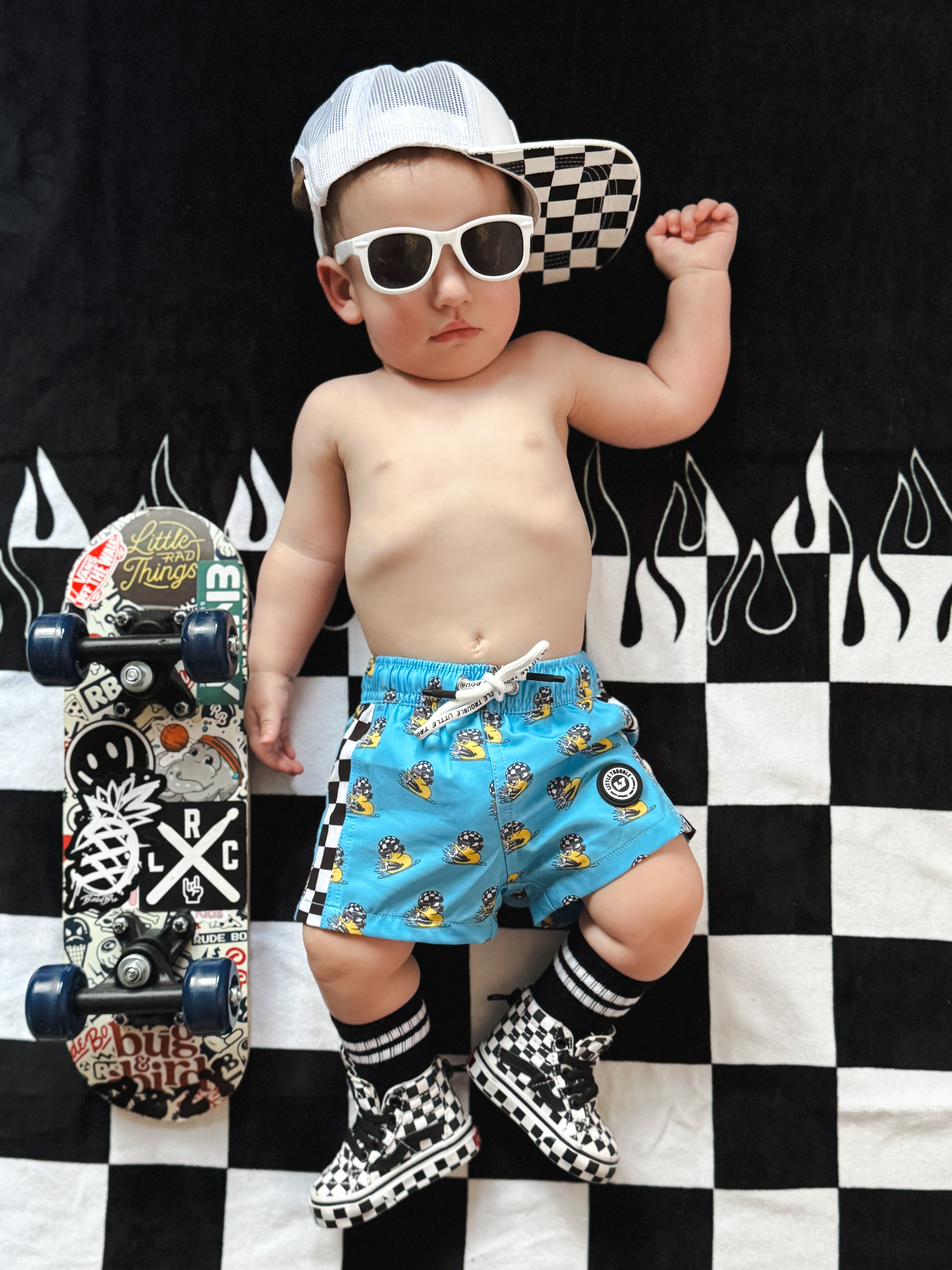 Checker Flame Beach Towel