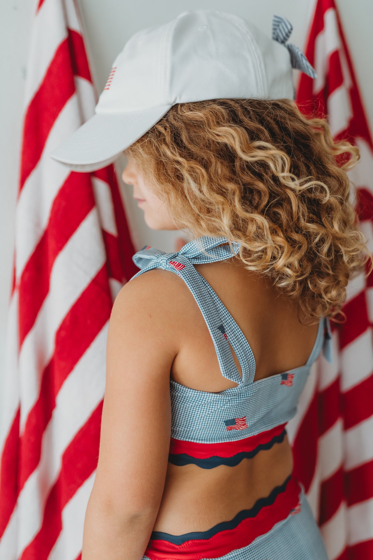 *preorder* Scalloped High Waisted Bikini - Heritage Flag