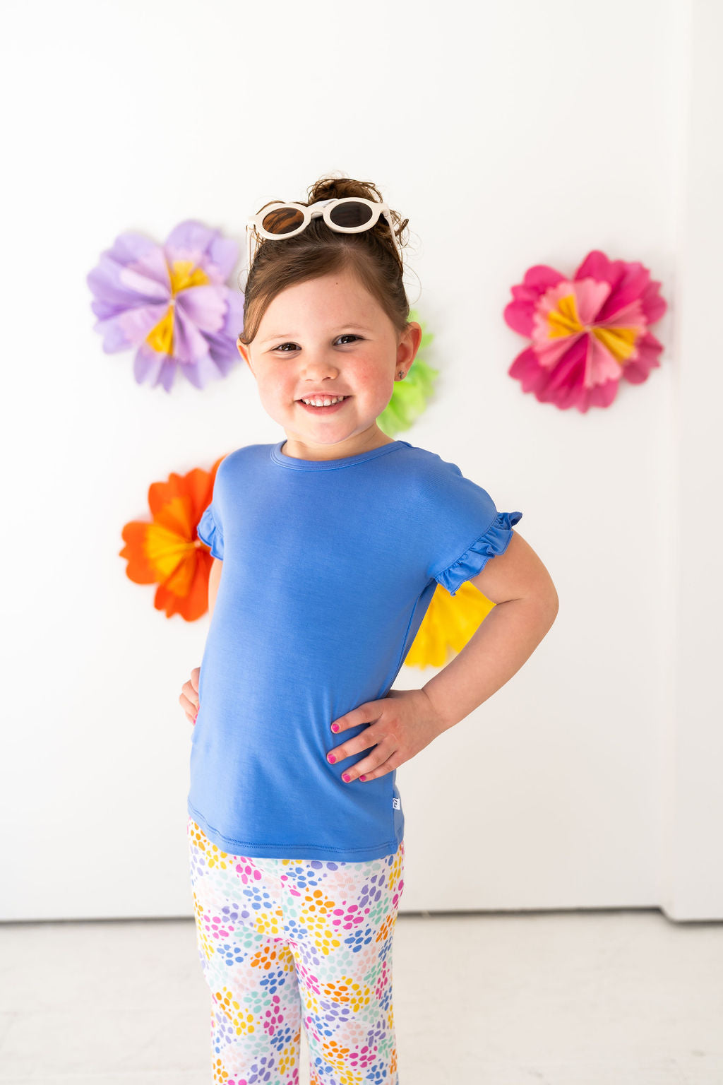 Korrie Purple Bamboo Ruffle Tee