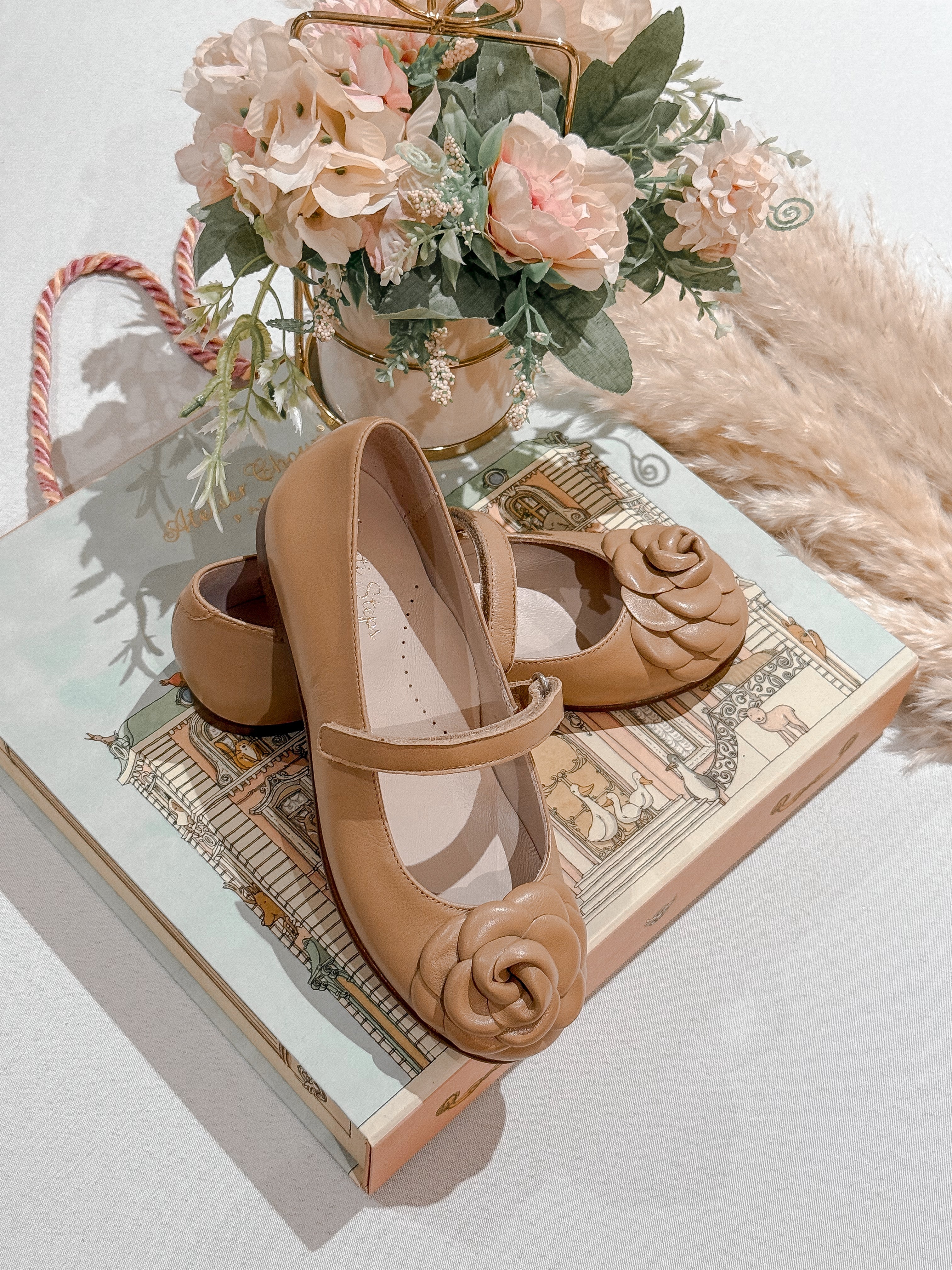 Camille- Tan Leather Mary Jane Shoes