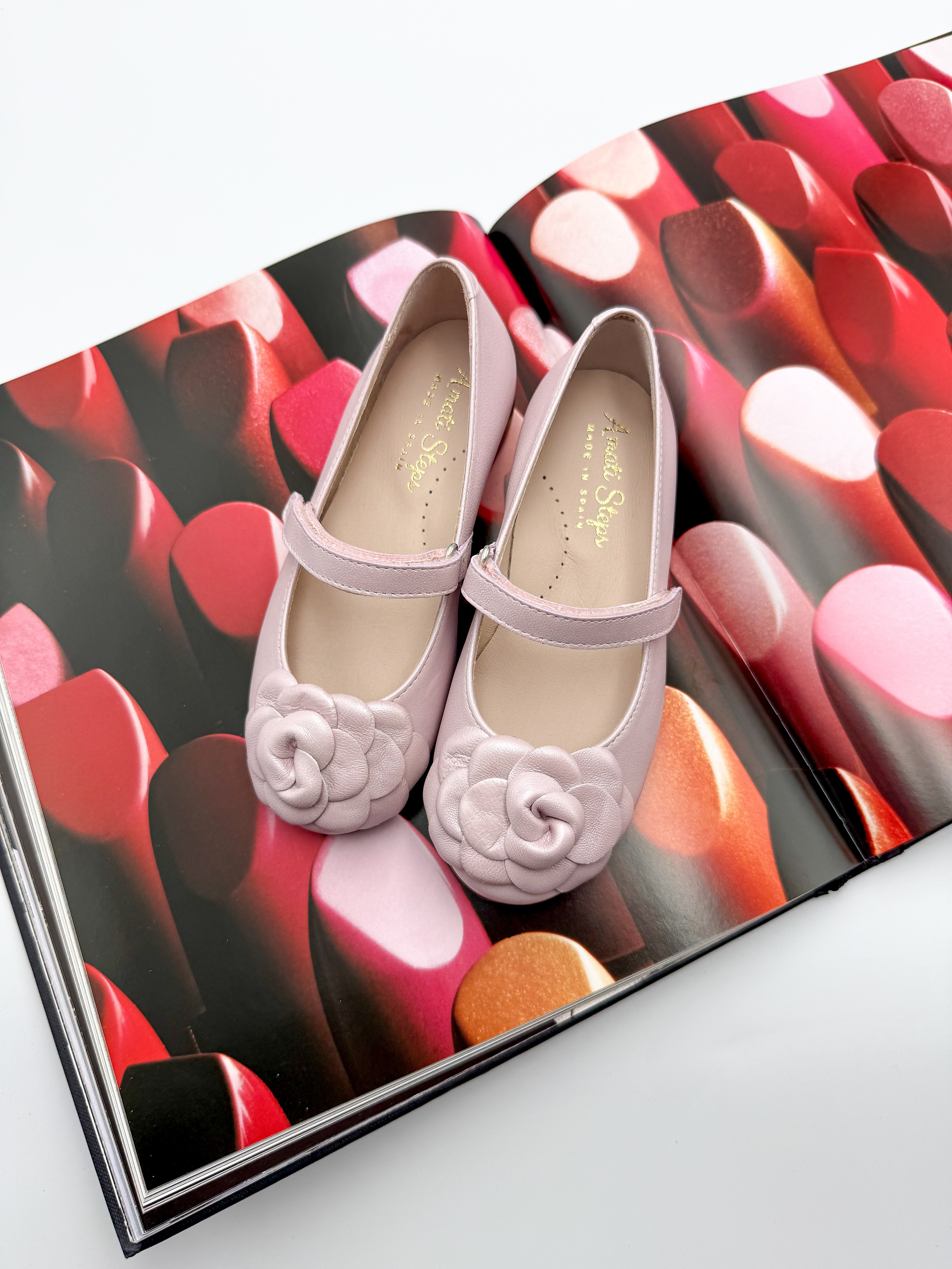 Camille- Pink Sheen Leather Mary Jane Shoes