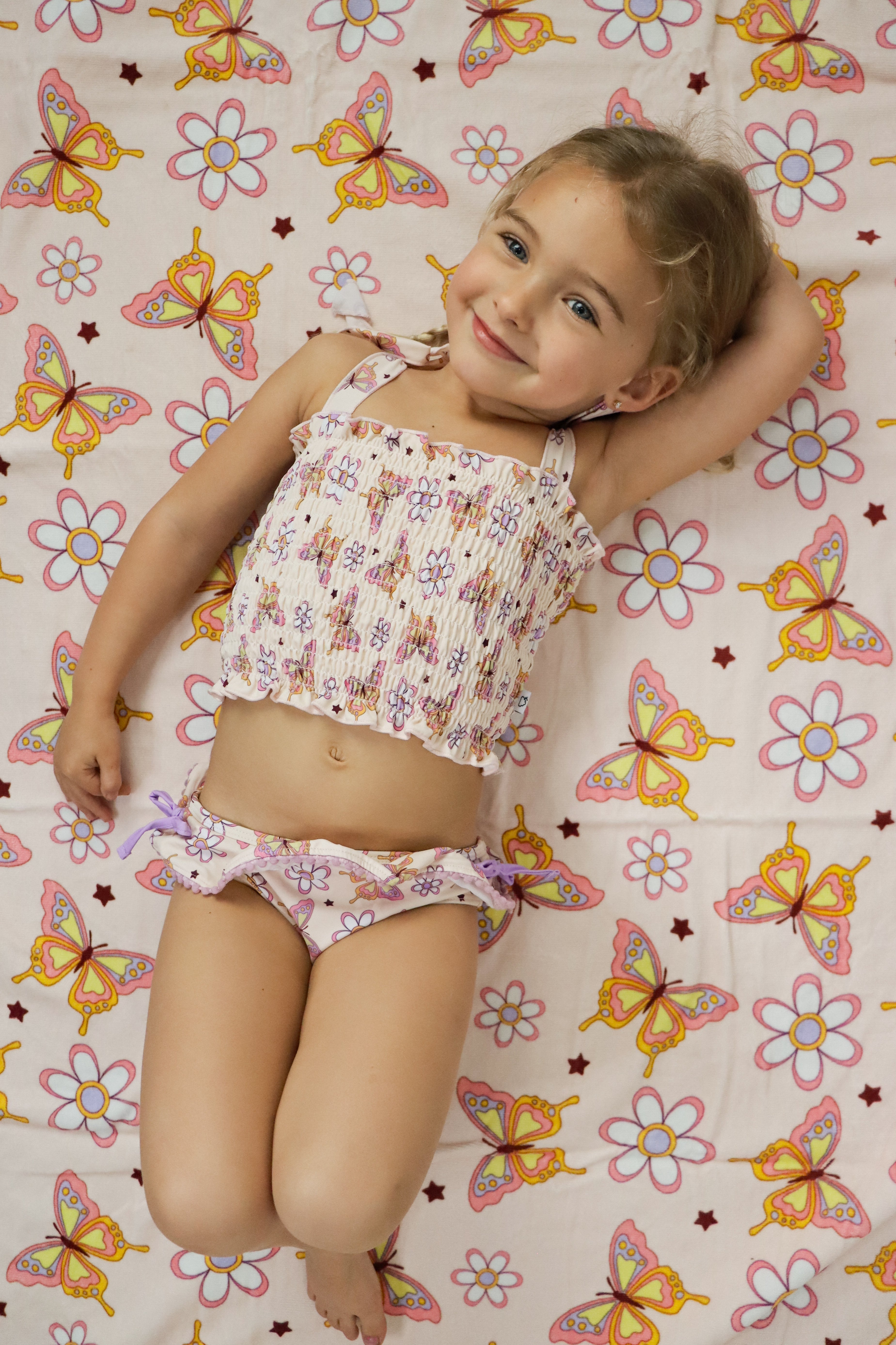 Blossomin’ Butterfly Dream Smocked Tankini Two Piece Swim Suit
