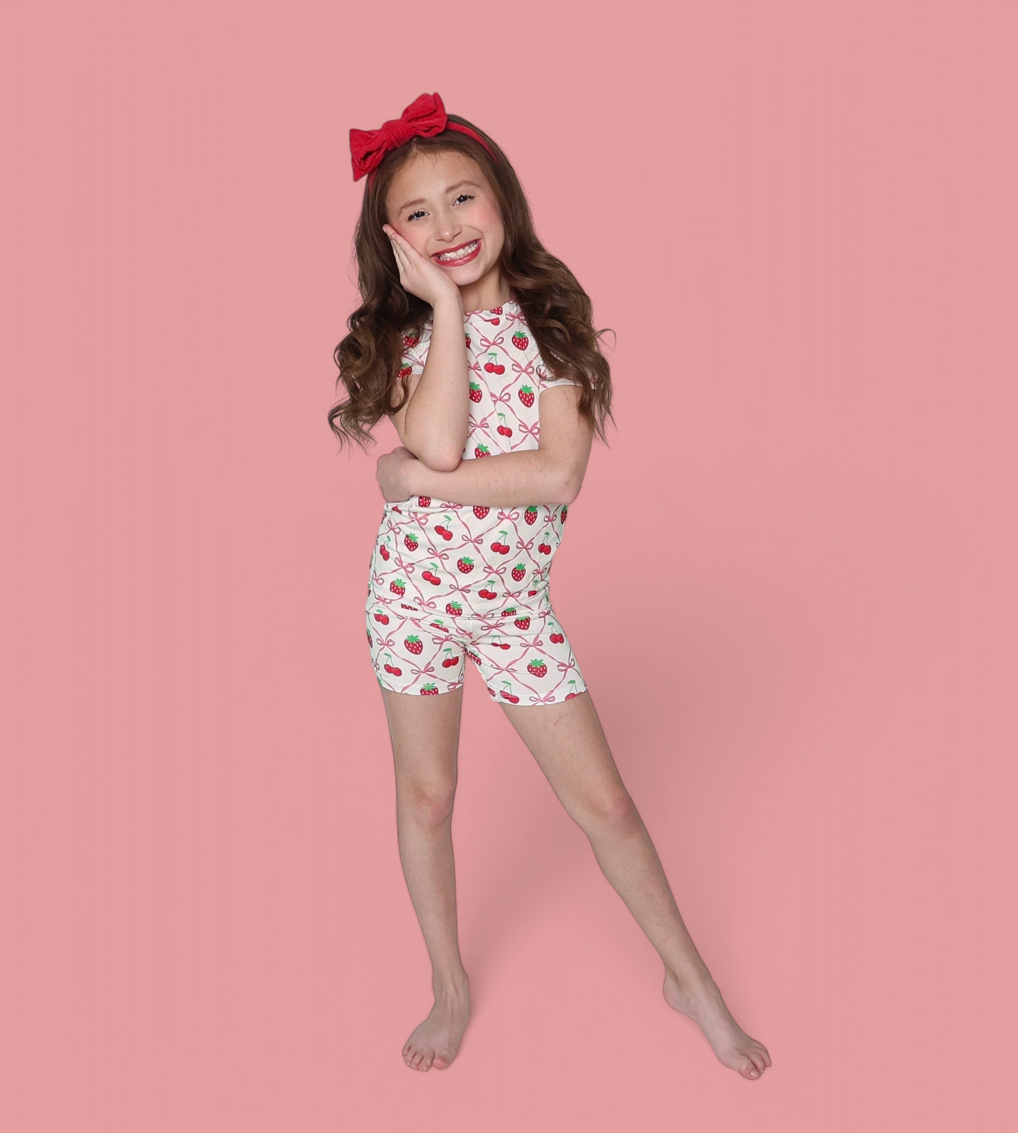 Cherry Bow Berry Dream Short Set