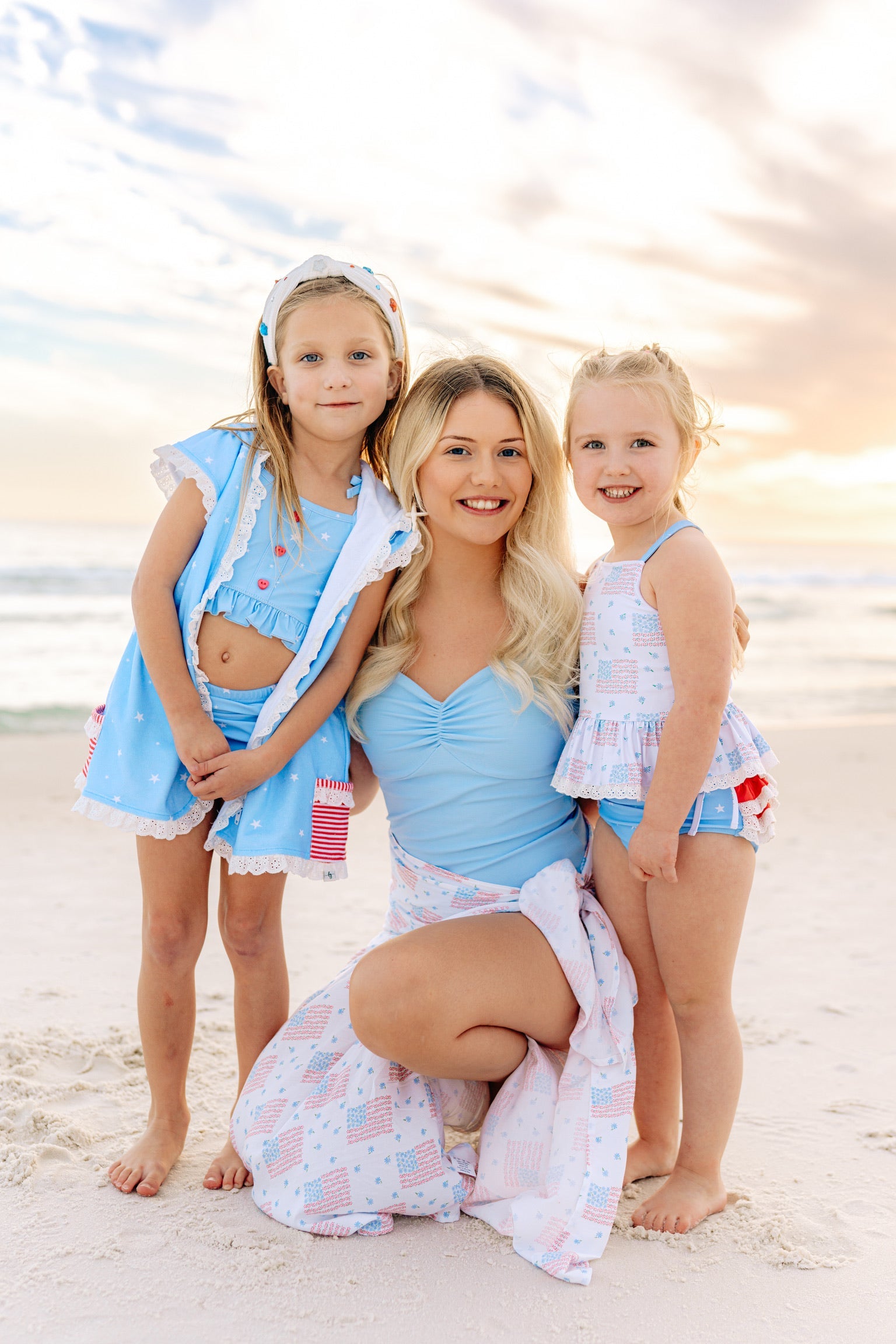 Swim Sarong ~ Floral Flag