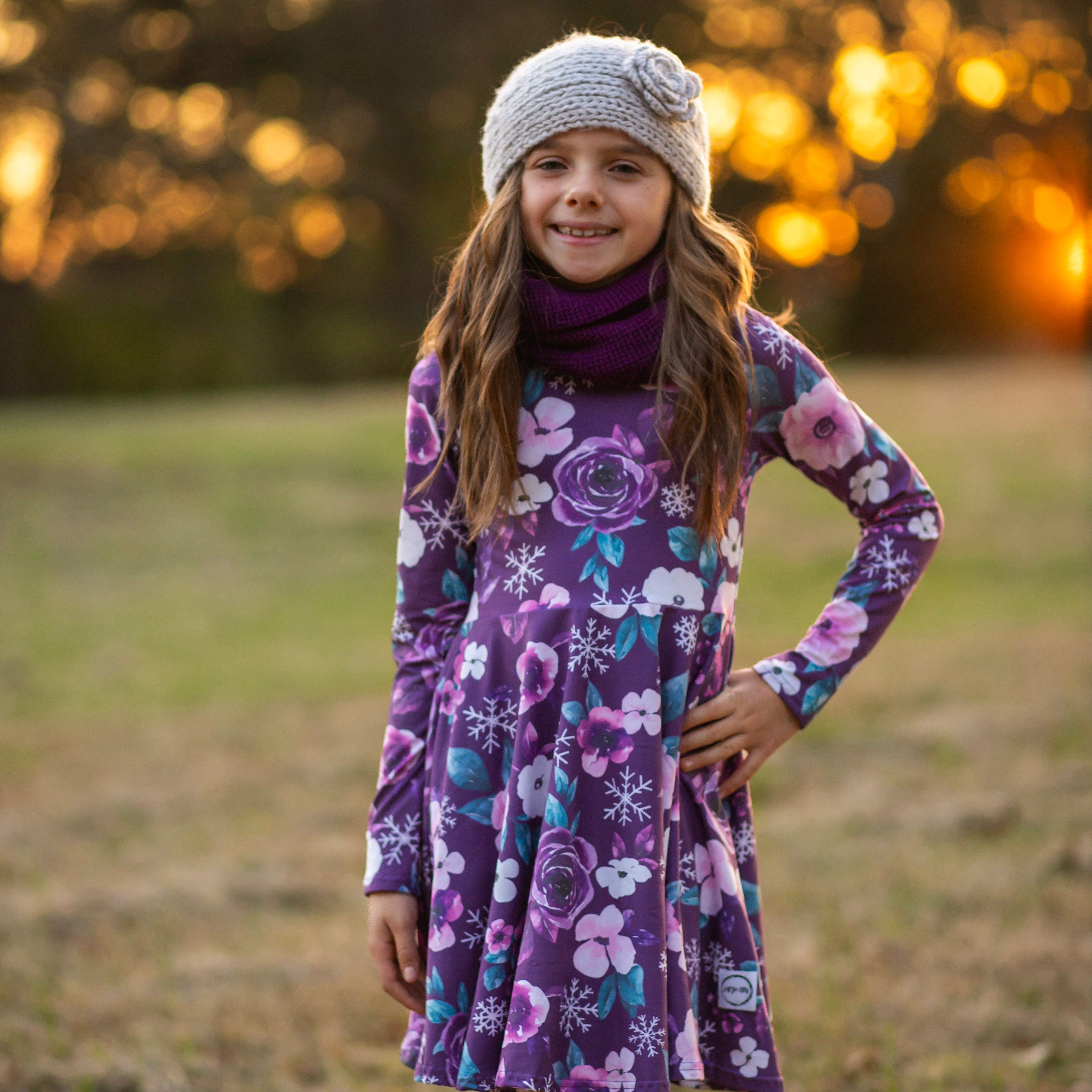 Purple Floral Snowflake