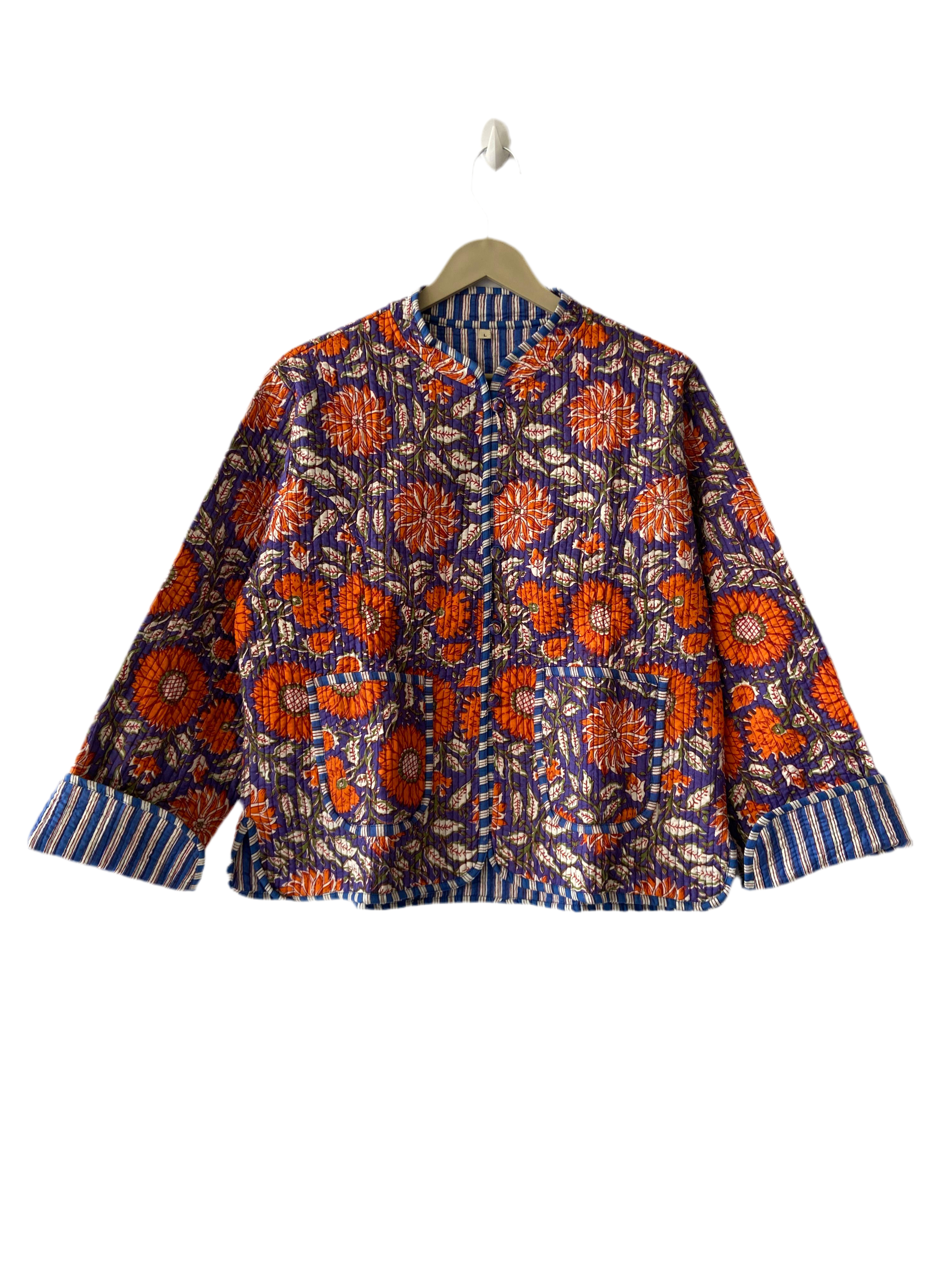 The Charlotte Jacket In Purple And Orange Blossom