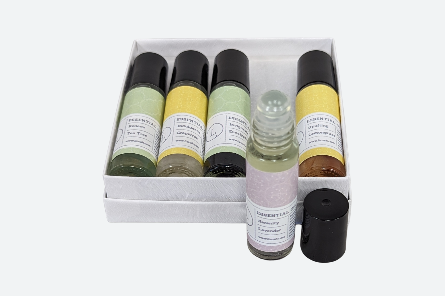 Cbd Essential Oils Roll-on Set With Crystals And Cbd (thc Free)