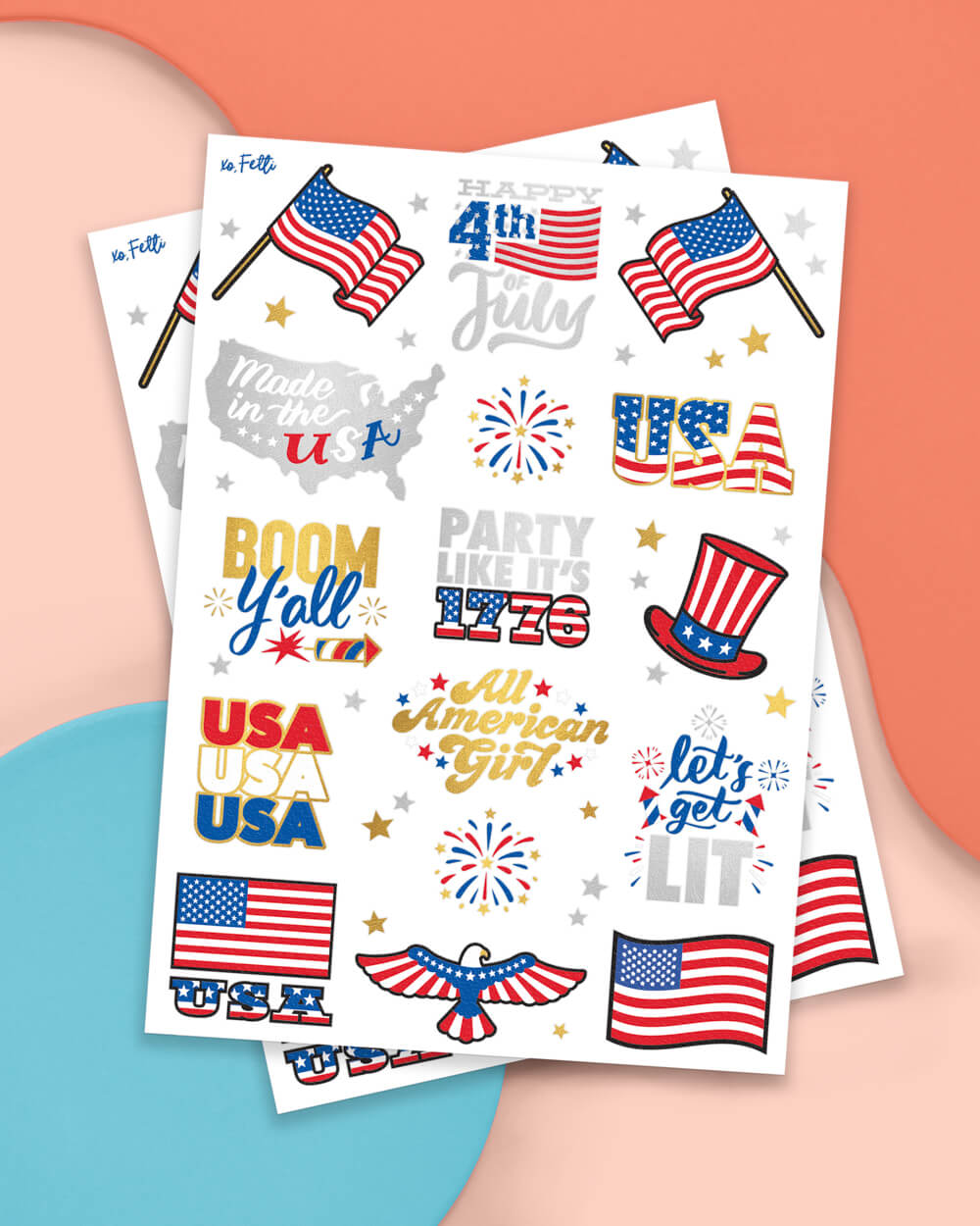 Let's Get Lit Tats - 30 Foil Temporary Tattoos