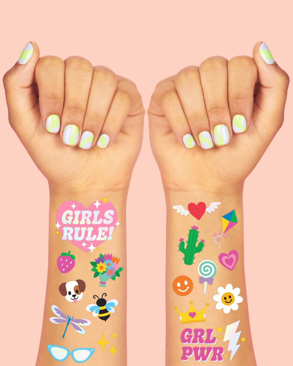 Grl Pwr Tats - 104 Foil Temporary Tattoos