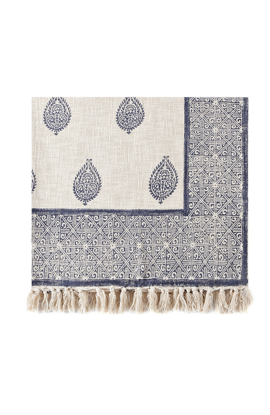 Hand-Printed Couch Throw Blanket - Fort