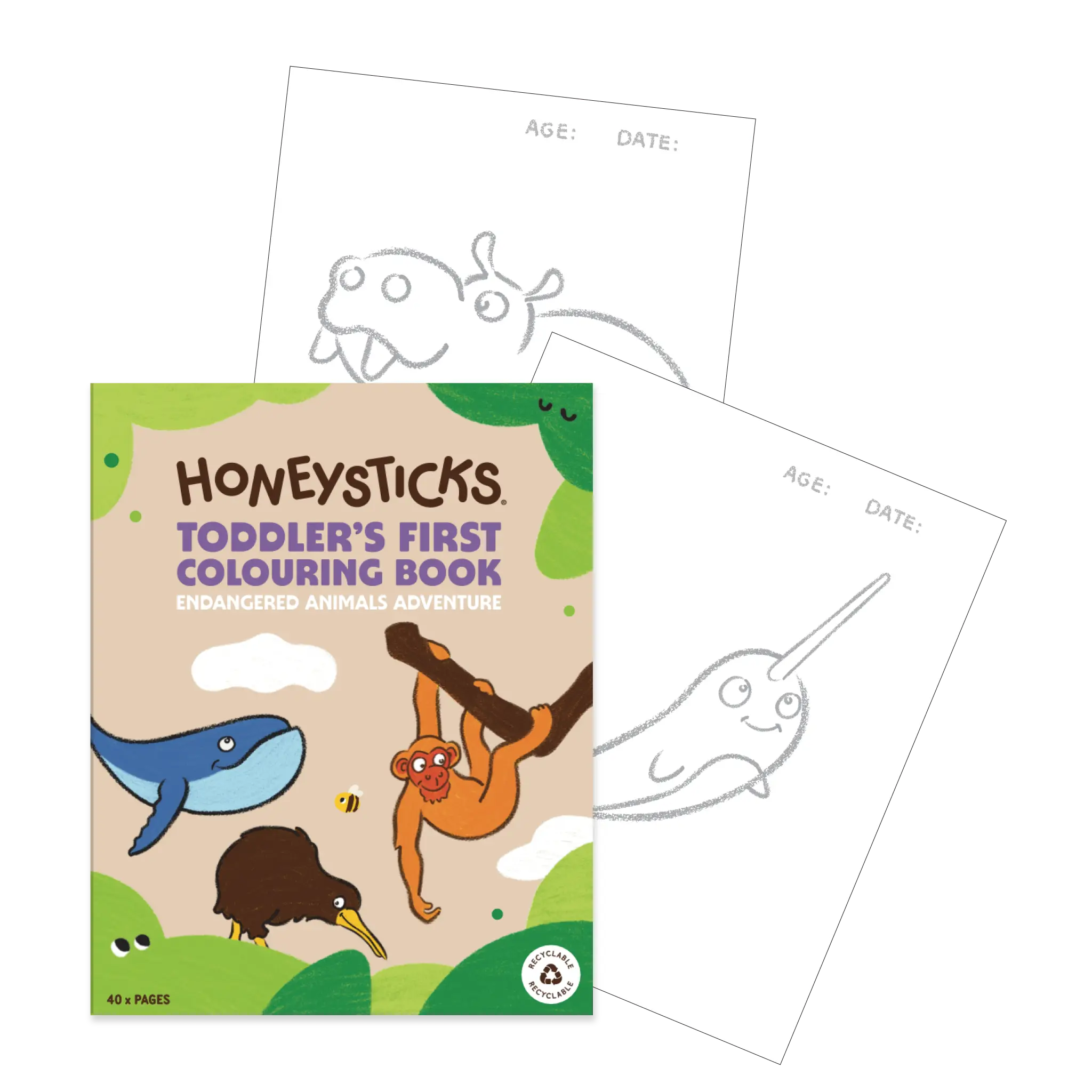 Toddlers First Coloring Book - Endangered Animals Adventure