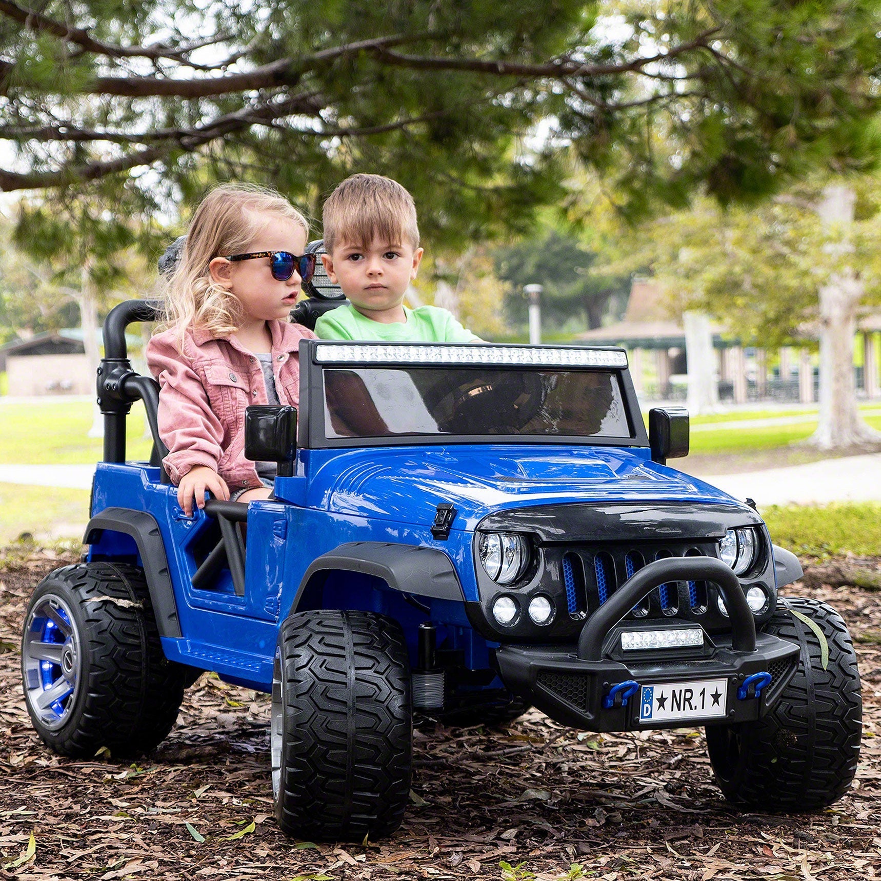 Trail Explorer 24v Kids Ride-on Car Truck With R/c Parental Remote | Blue