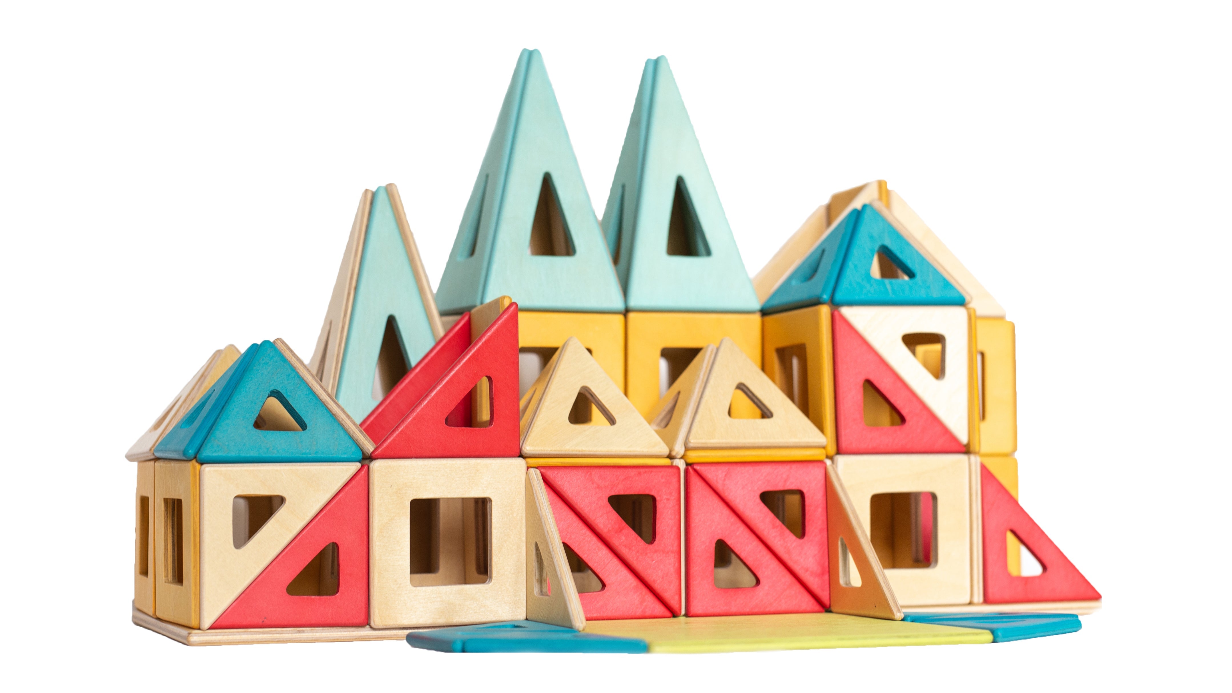 Earthtiles Wooden Magnetic Tiles - 100 Piece Set