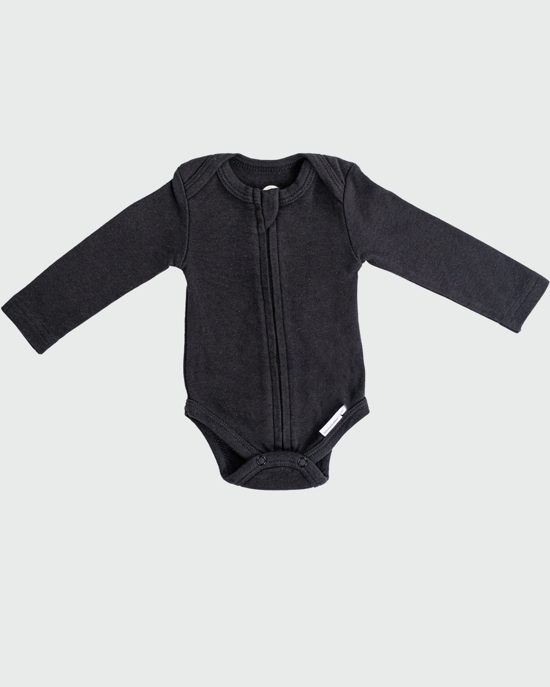 Long Sleeve Zipper Bodysuit In Eclipse, 0-3m