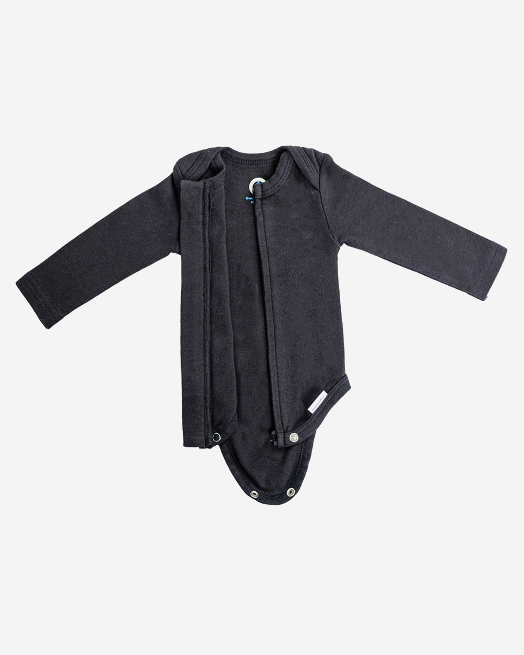 Long Sleeve Zipper Bodysuit In Eclipse, 9-12m