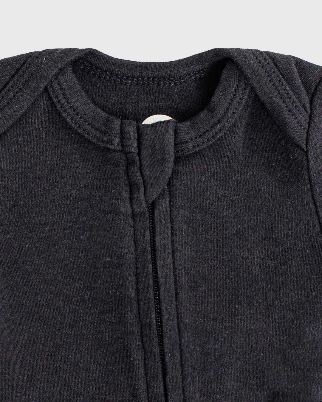 Long Sleeve Zipper Bodysuit In Eclipse, 6-9m