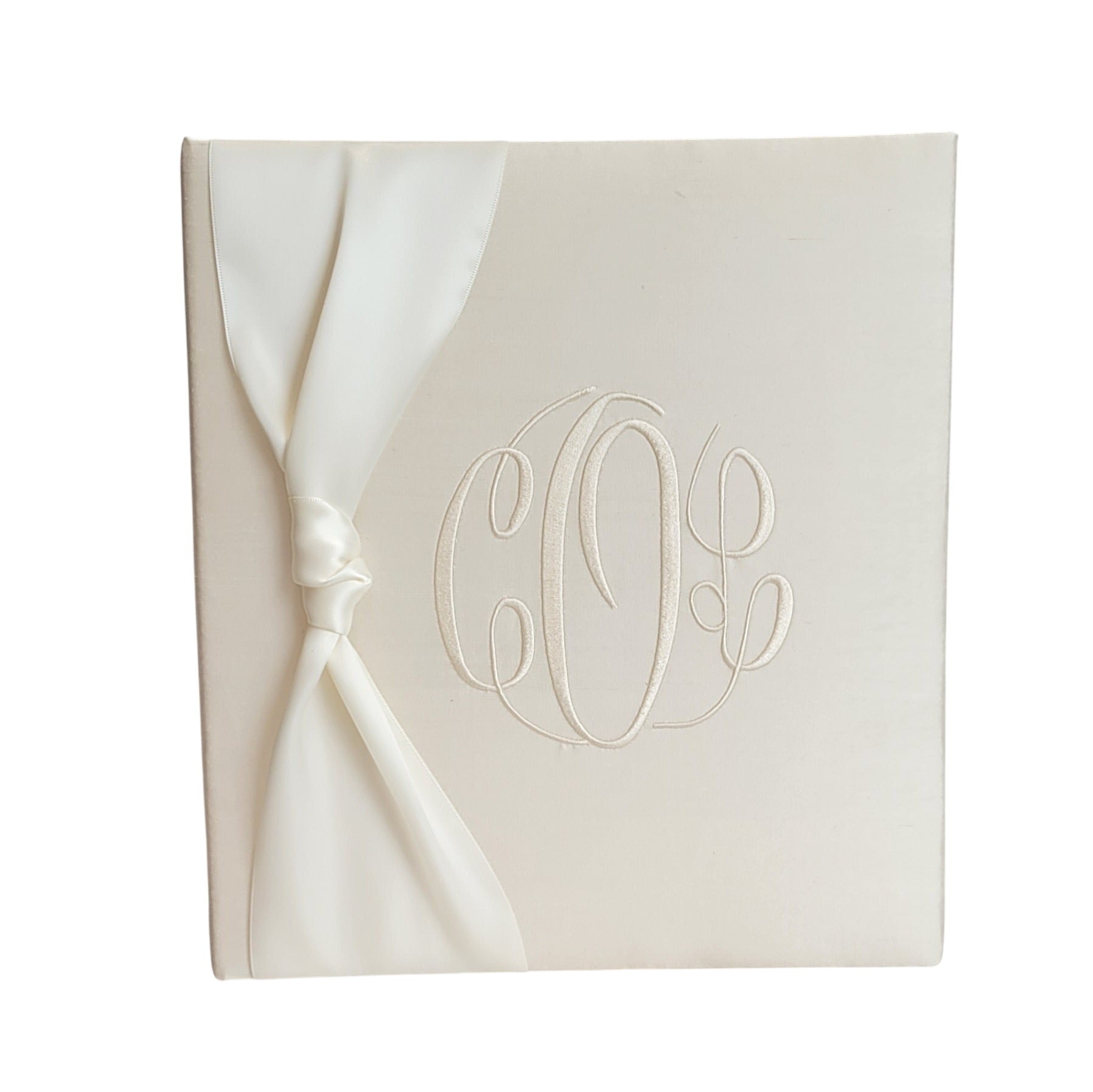 Baby Memory Book - Ecru Silk (w/ Satin Bow)