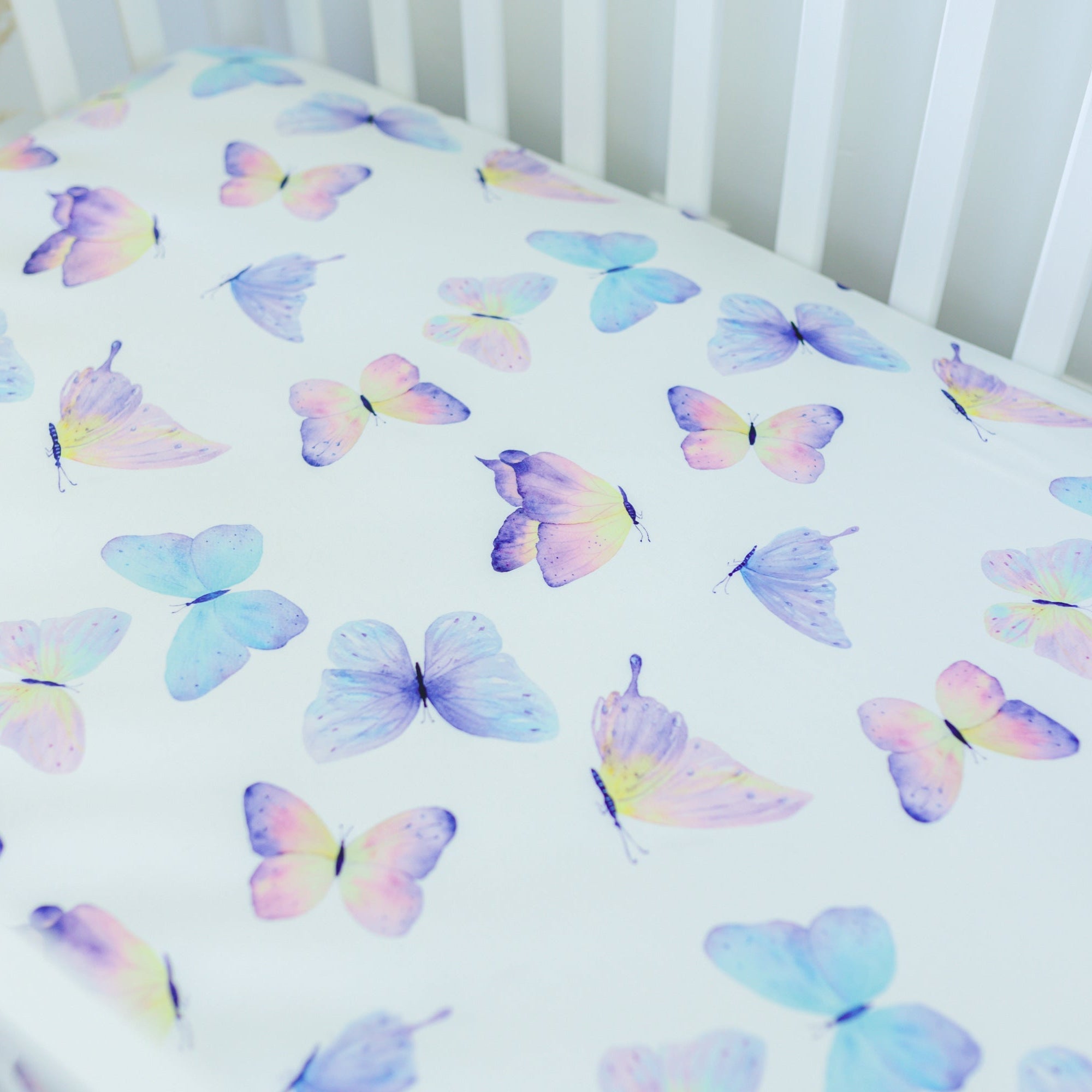 Fitted Crib Sheet - Butterfly