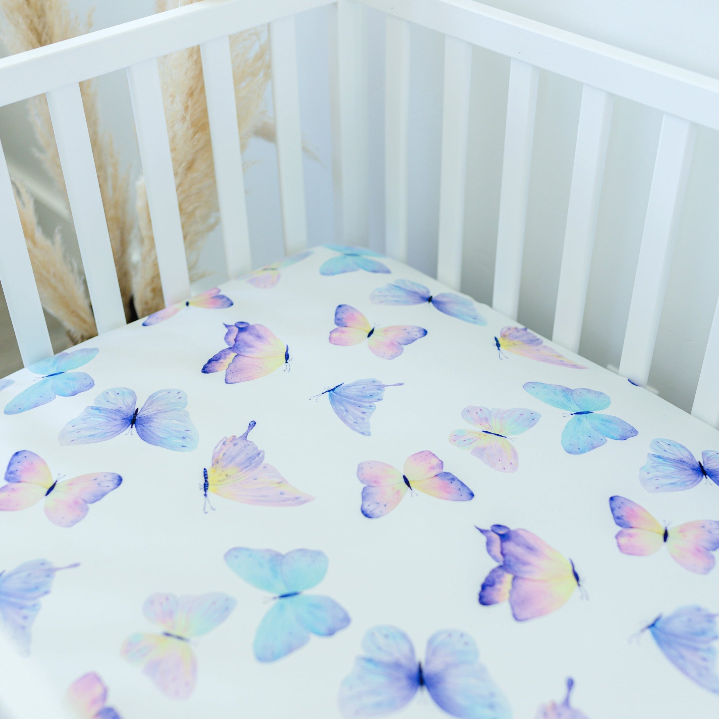 Fitted Crib Sheet - Butterfly