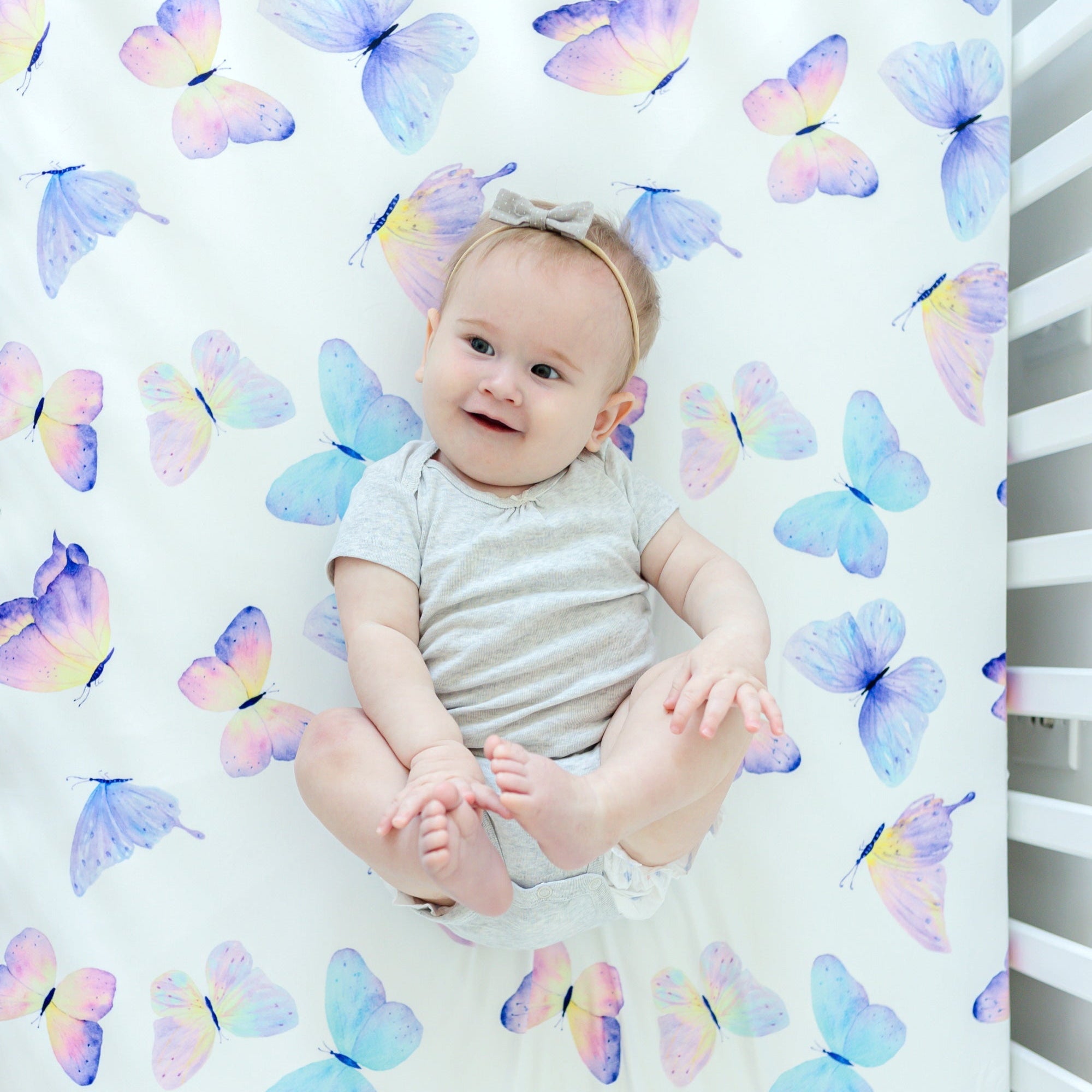 Fitted Crib Sheet - Butterfly