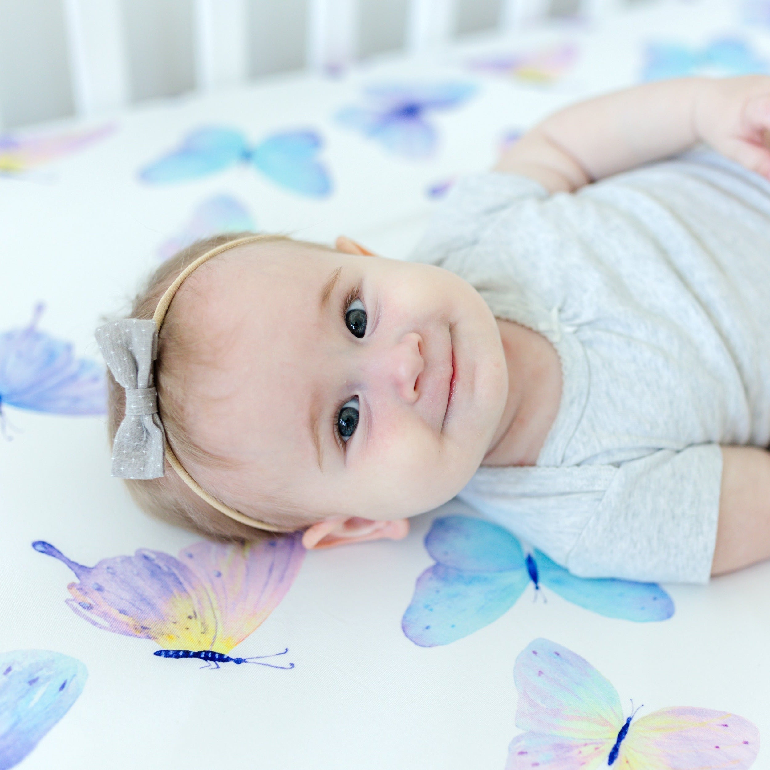Fitted Crib Sheet - Butterfly
