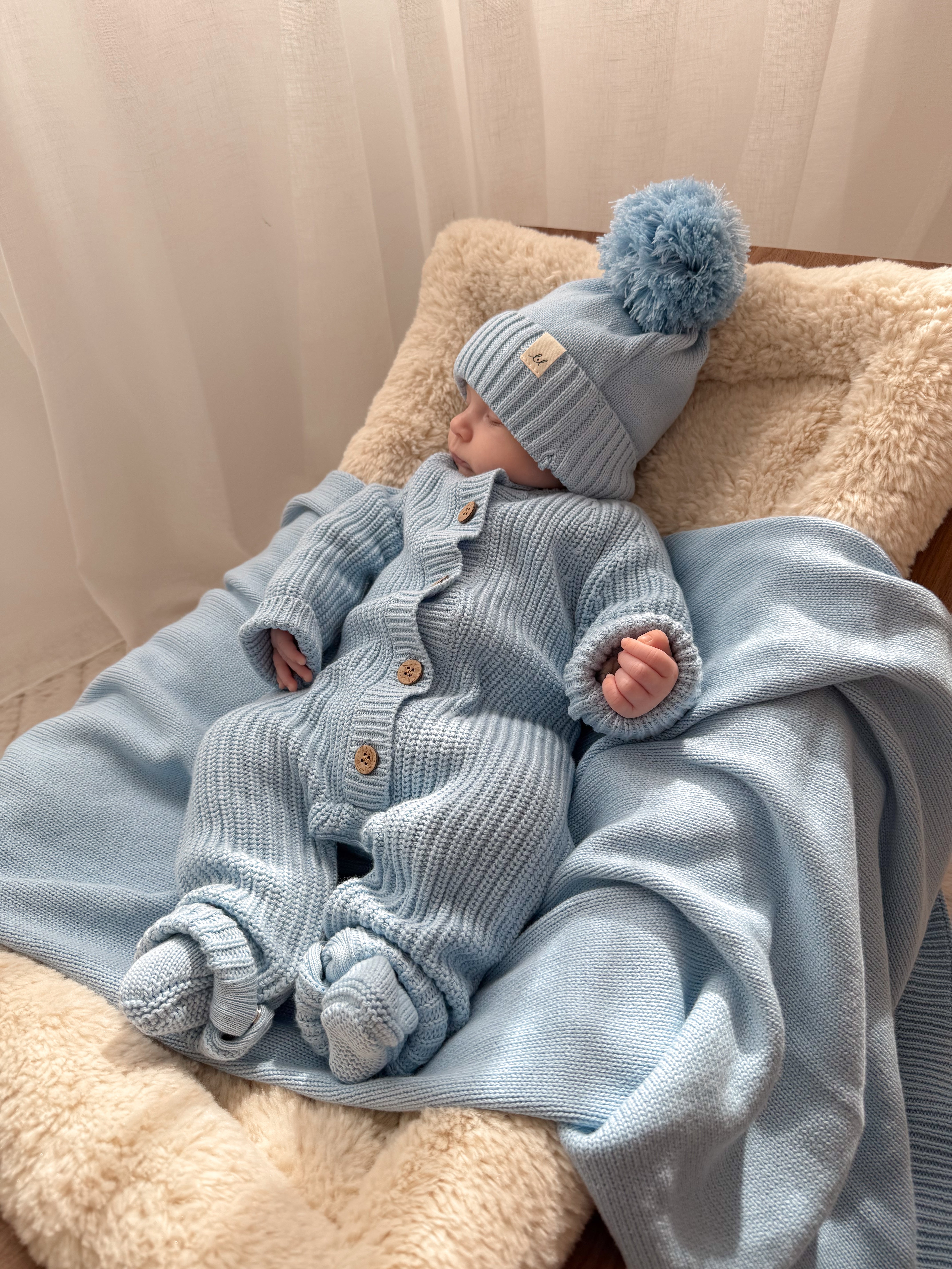 Classic Baby Blanket - Powder Blue