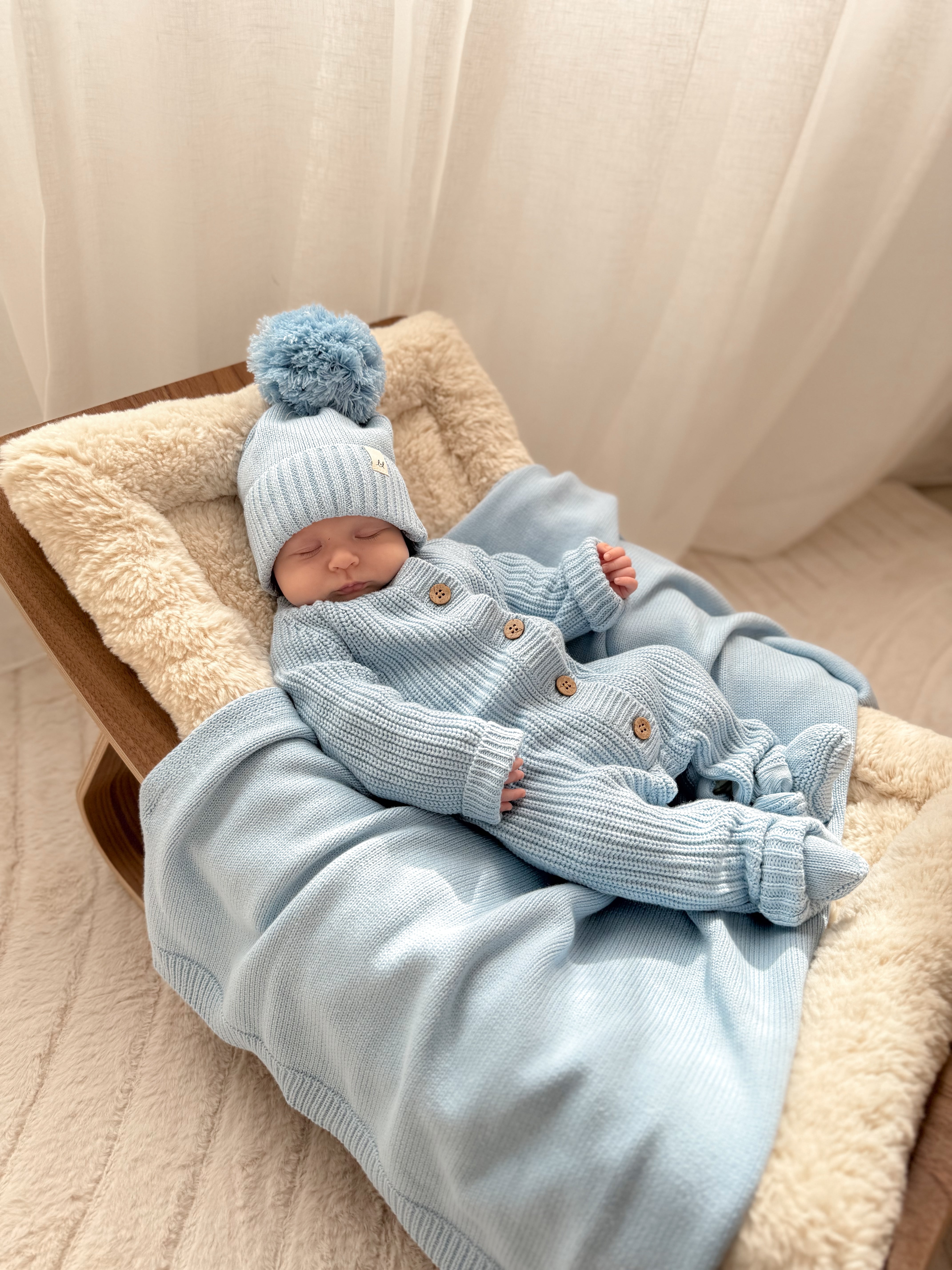 Classic Baby Blanket - Powder Blue