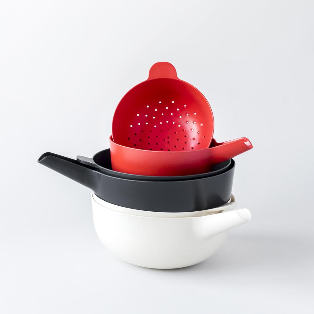 Large Mixing Bowl And Colander Set - Tomato
