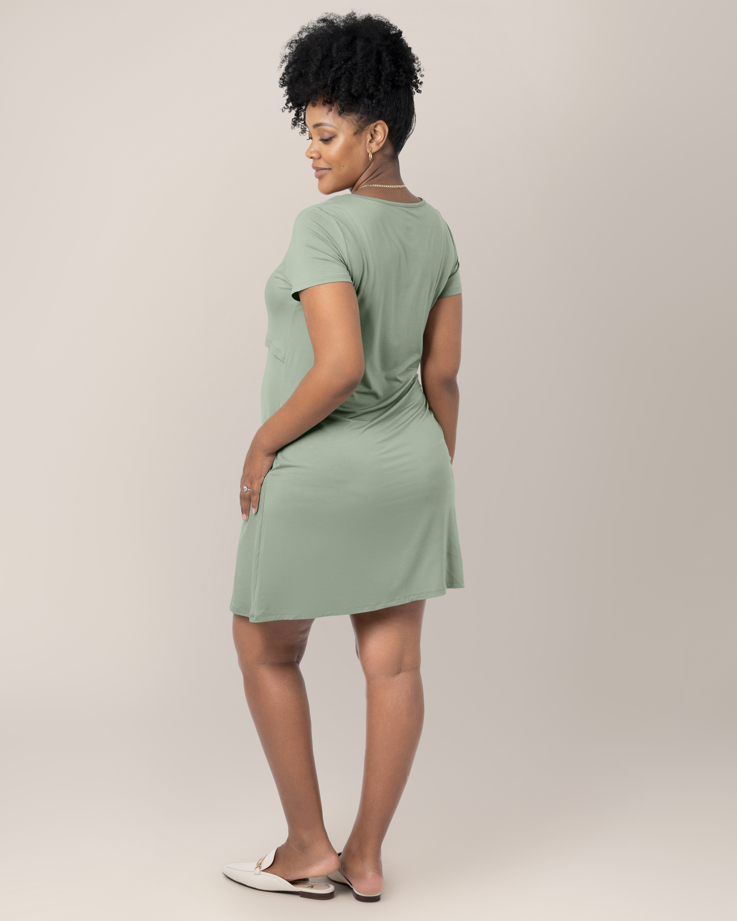 Eleanora Bamboo Maternity & Nursing Dress | Aqua Mist