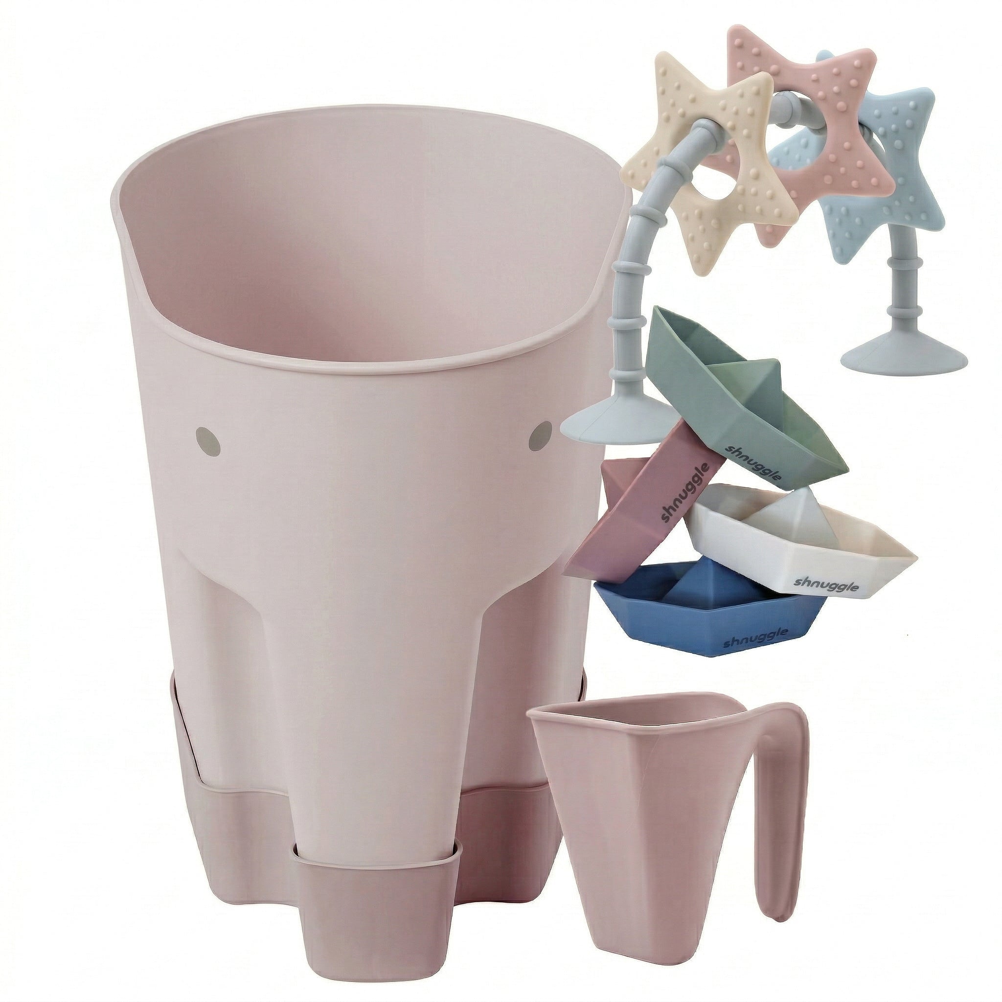 Shnuggle Bath Accessories Bundle - Ellie Scoop, Washy Jug, Boats & Wishy Toy - 4-piece Set