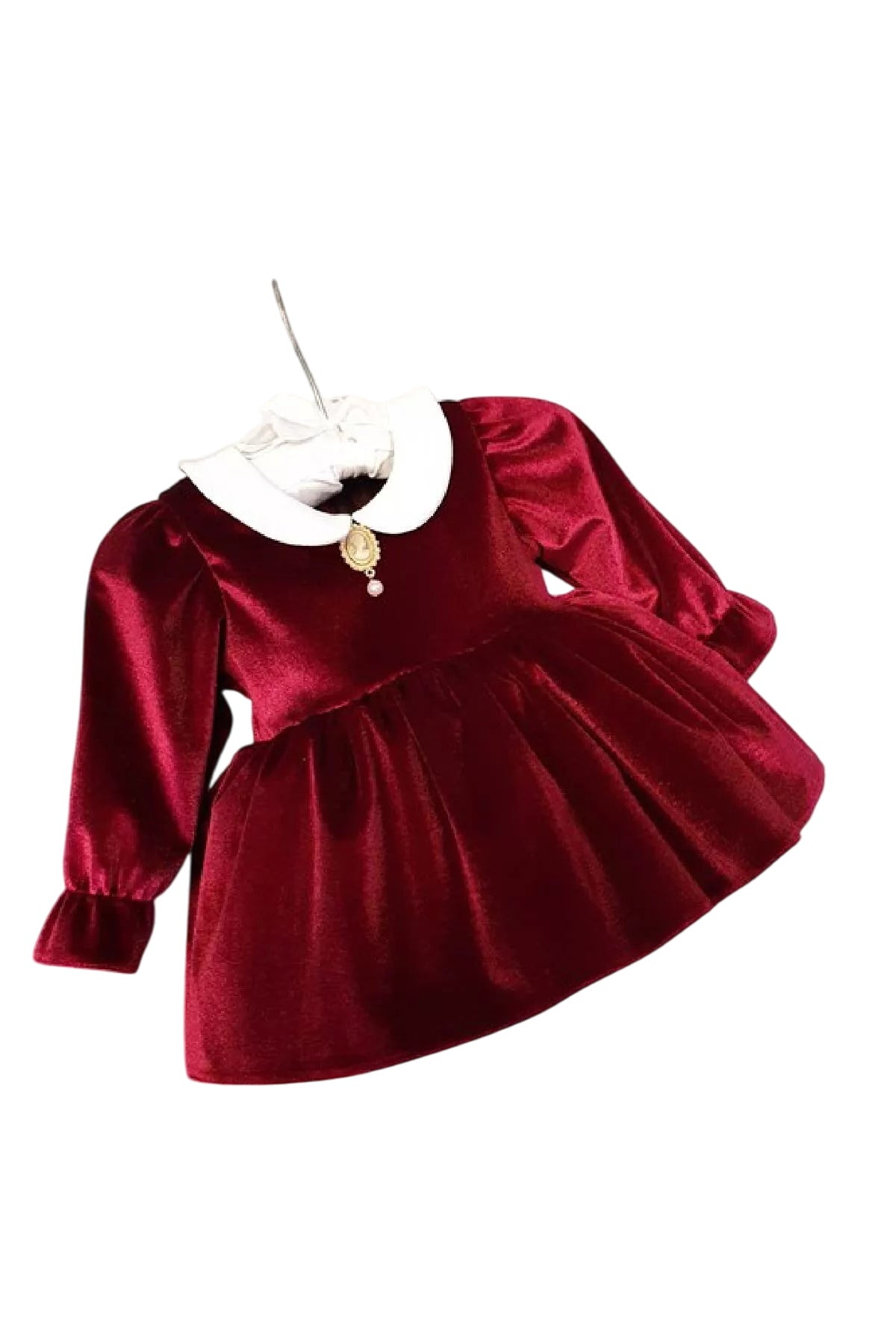 Elsa Burgundy Baby Dress