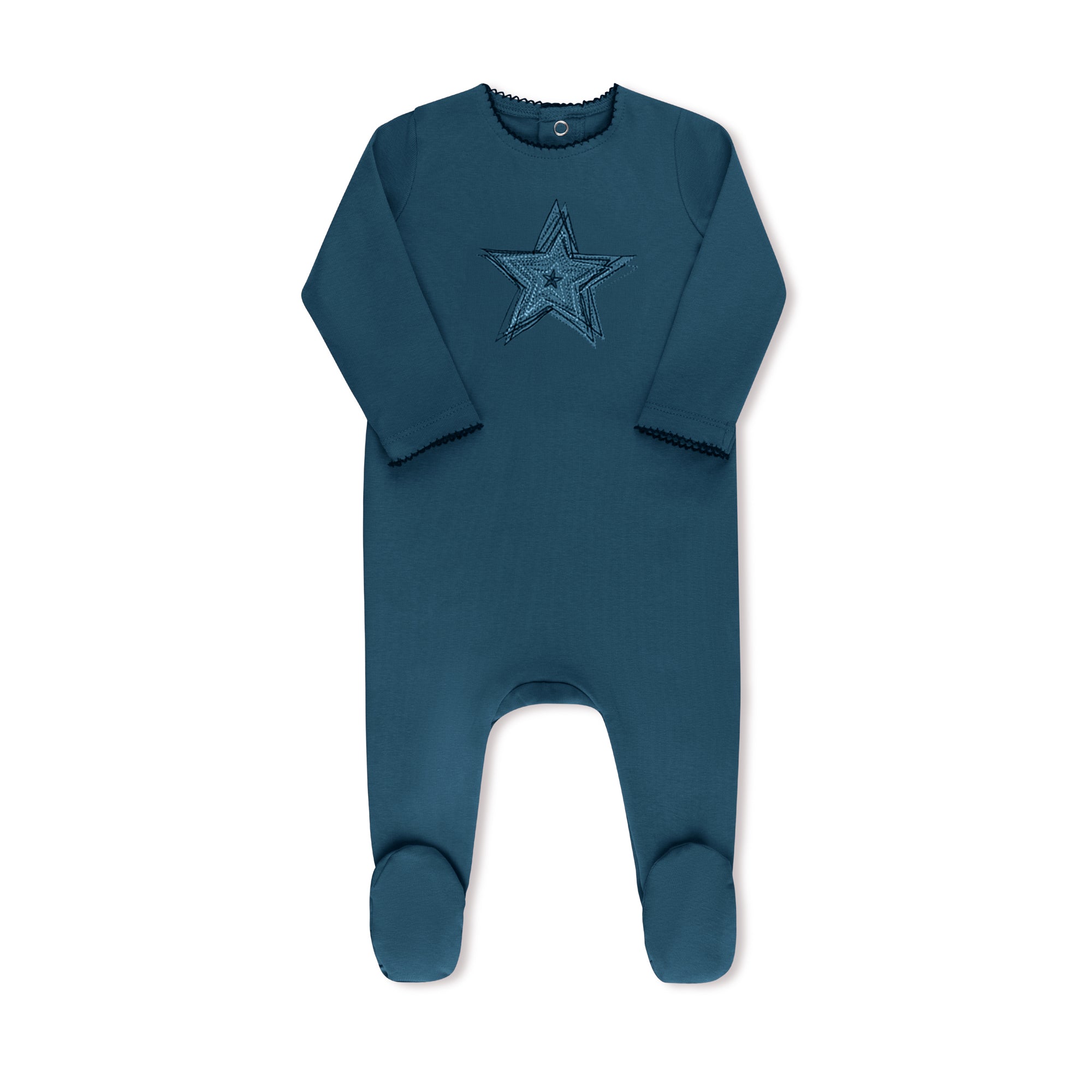 Embroidered Flower/star Footie