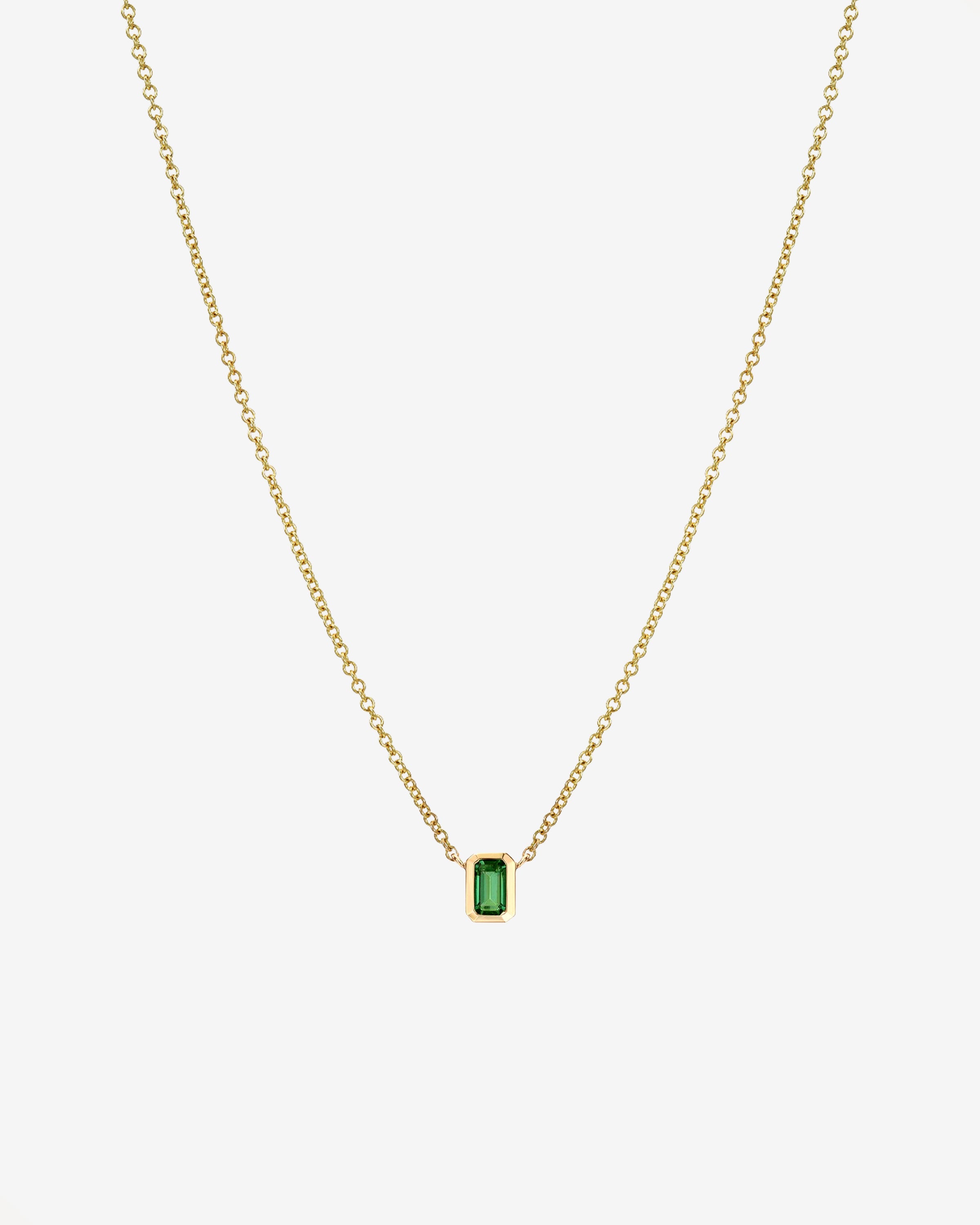 Emerald Cut Emerald Necklace