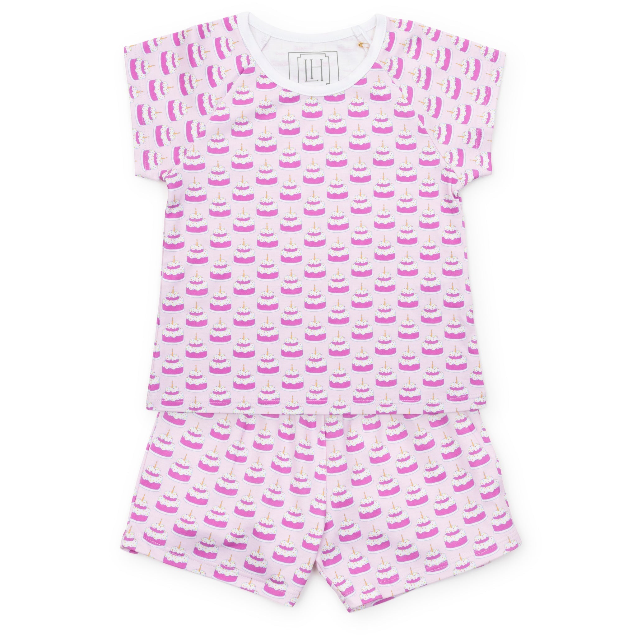 Emery Girls' Short Set - Birthday Cake Pink