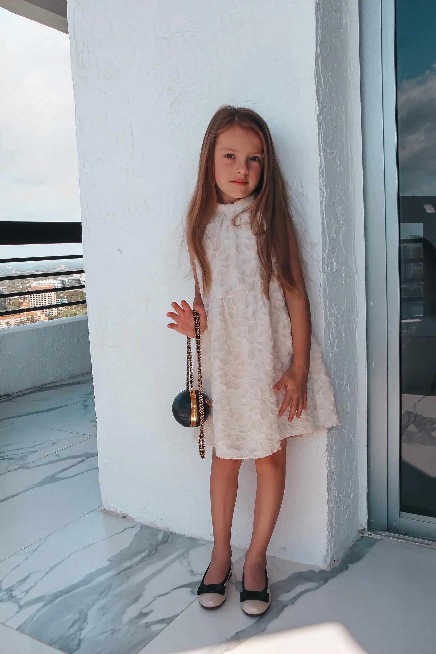 Emma- Ivory Patent Leather Ballerina Flat Shoes