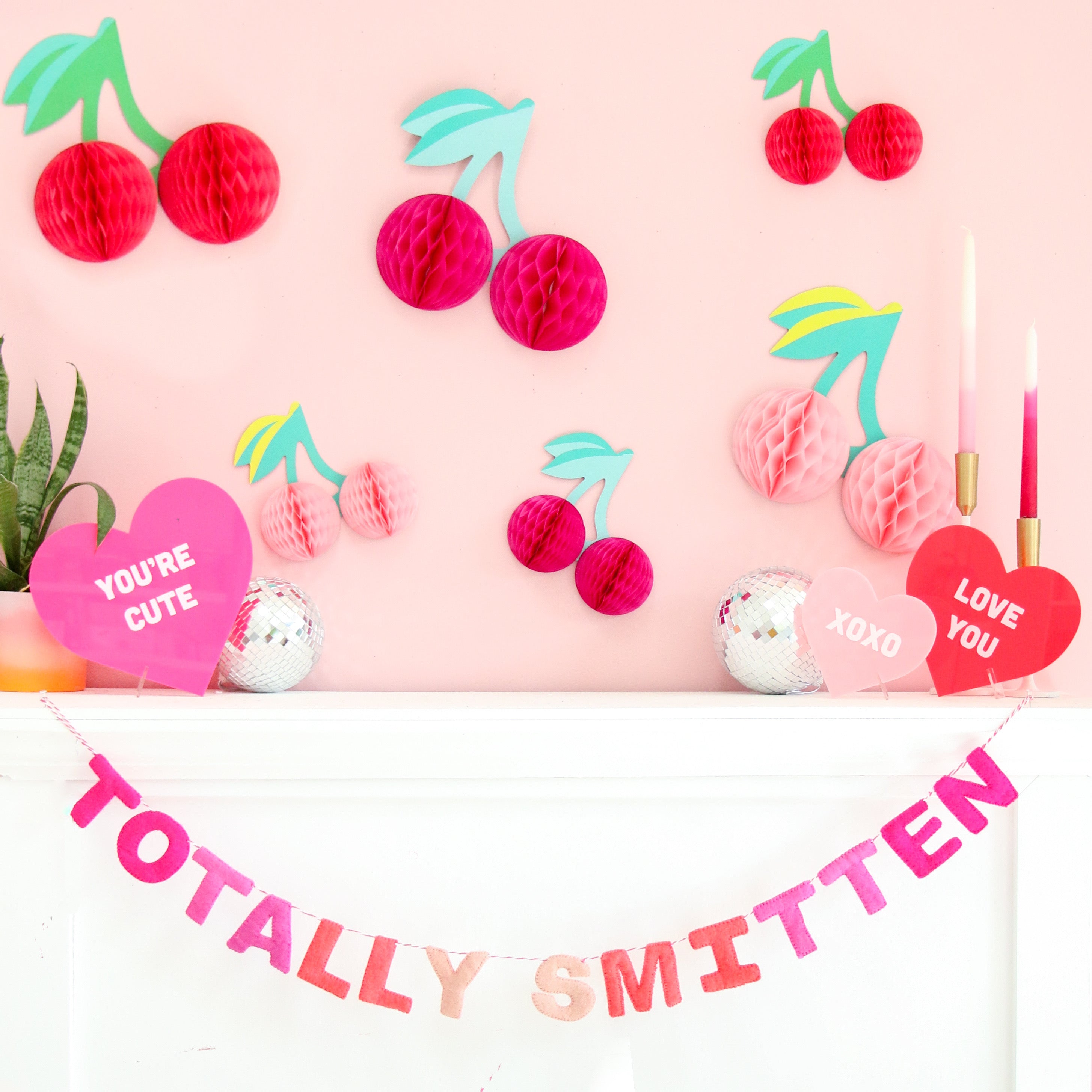 Red And Pink Acrylic Conversation Hearts