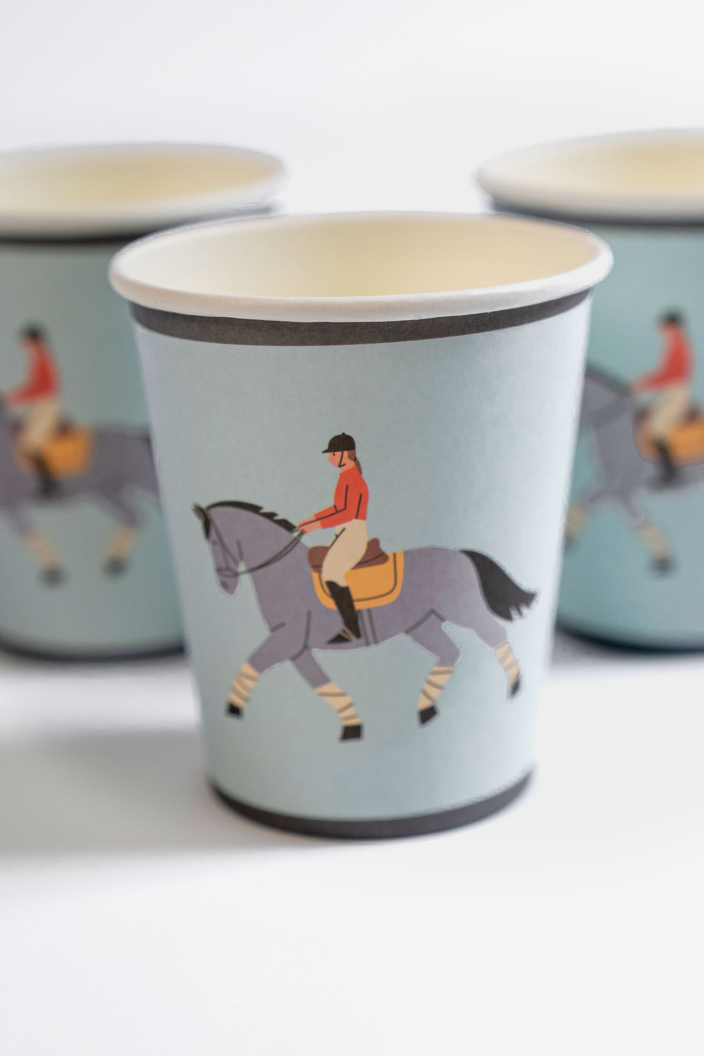 Equestrian Horse Riding Paper Cups (9 Oz) | Recyclable Eco Cups For Horse Party, Kids Birthday, Derby Or Pony Theme
