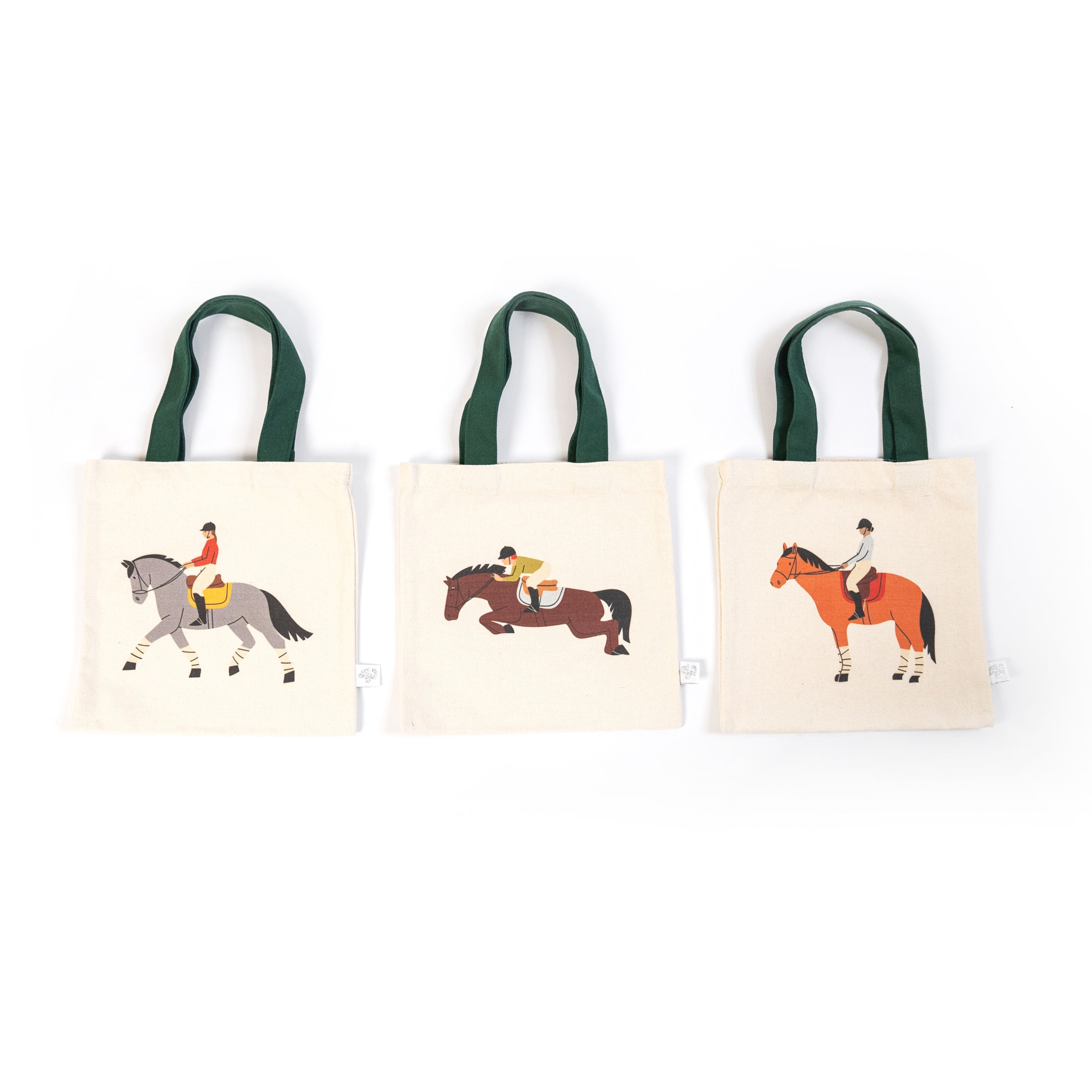 Horse Mini Tote Bag Set – 3-pack Equestrian Kids Totes | Pony Party Favor Bags | Cute Horse Gifts For Girls