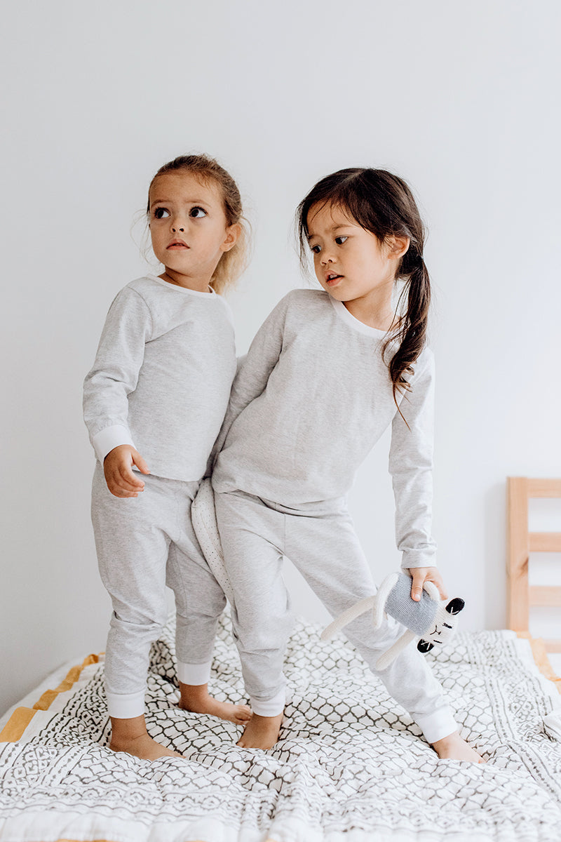 Toddler & Big Kid Cotton Knit PJ Set (Erawan Grey)