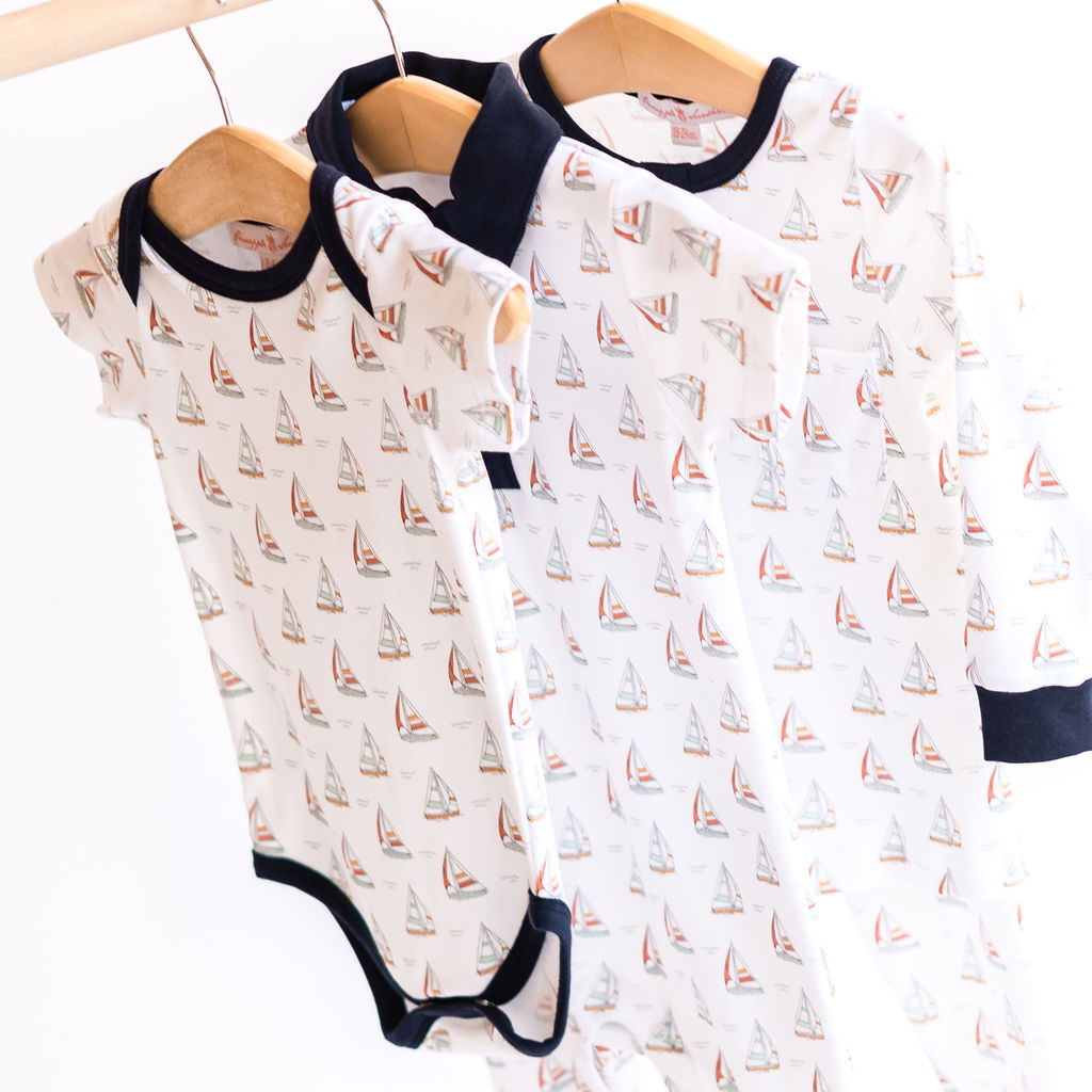 Sailboat Romper With Collar