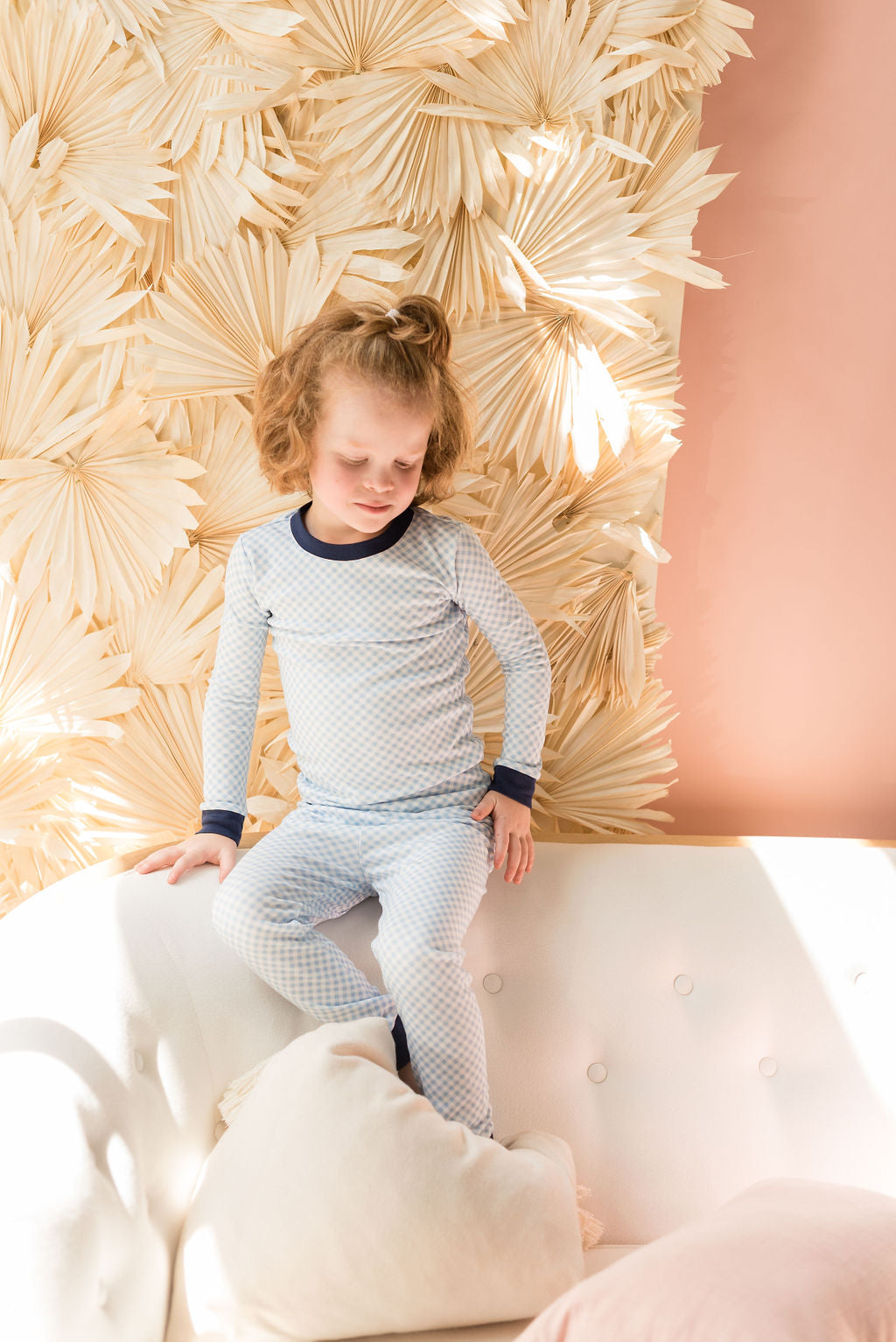 Blue Gingham Pajama Set