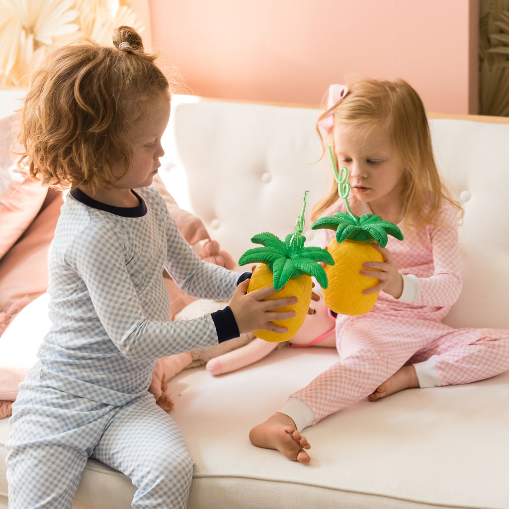 Blue Gingham Pajama Set