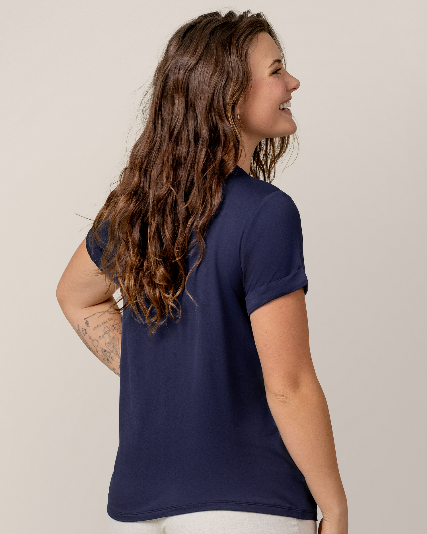 Everyday Asymmetrical Nursing T-shirt | Navy