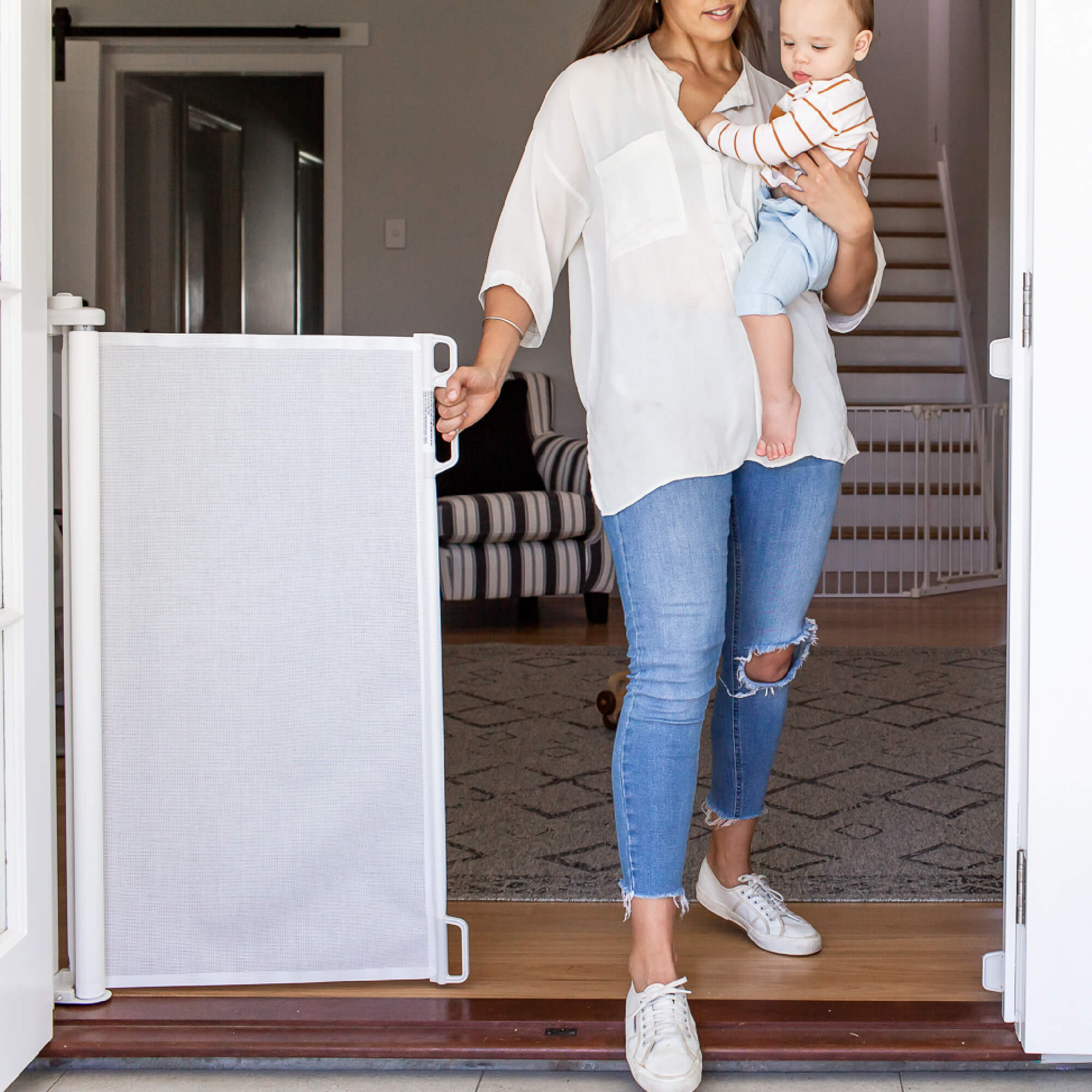 Retractable Baby Gate | 71" W X 41" H | Refurb | No Returns