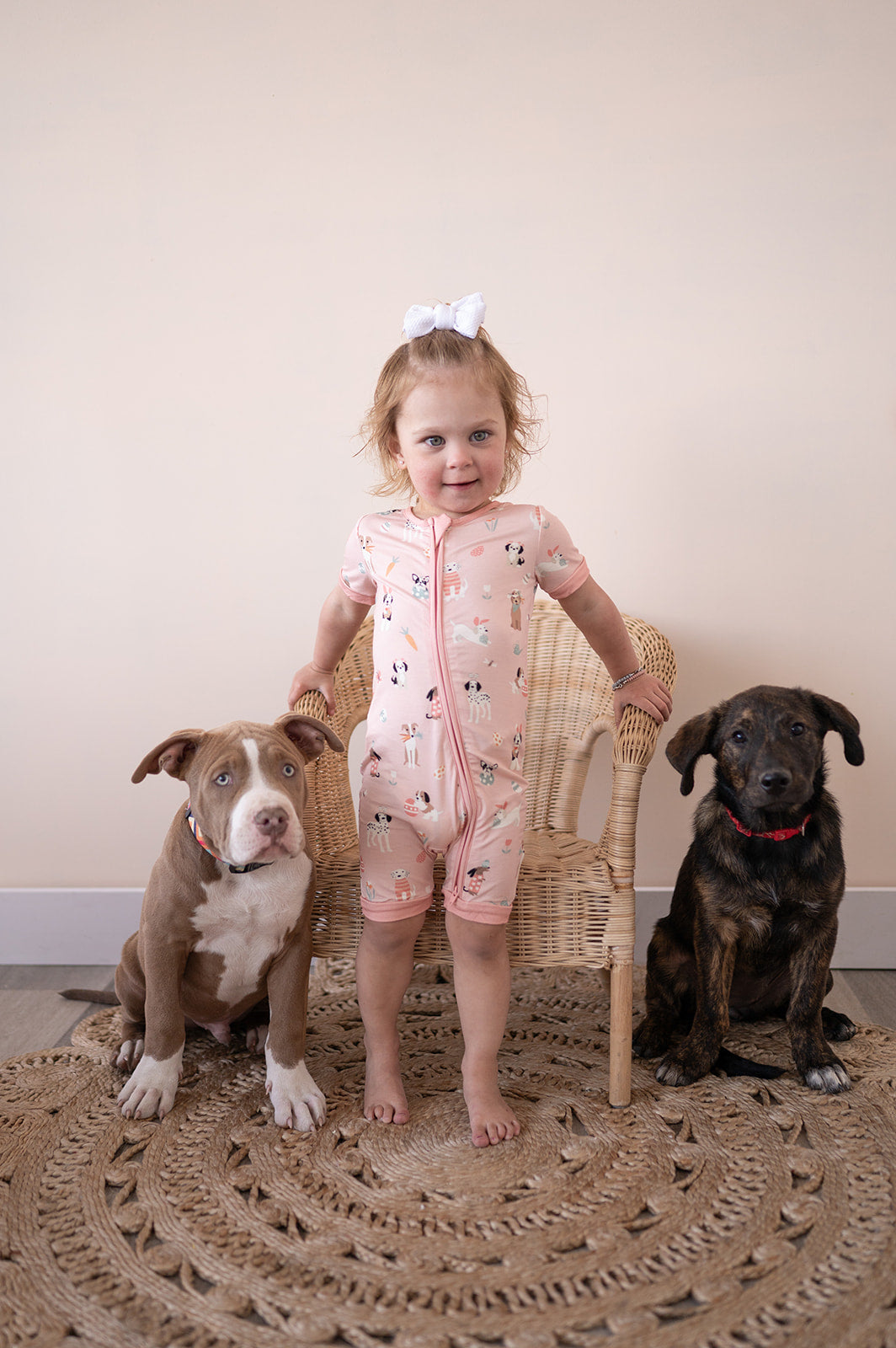 Puppy Egg Hunt (romper) - Pink