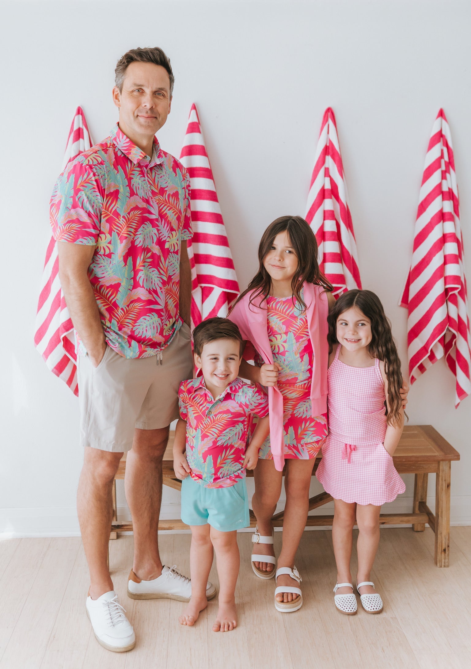 Men's Pink Palm Paradise Athletic Polo
