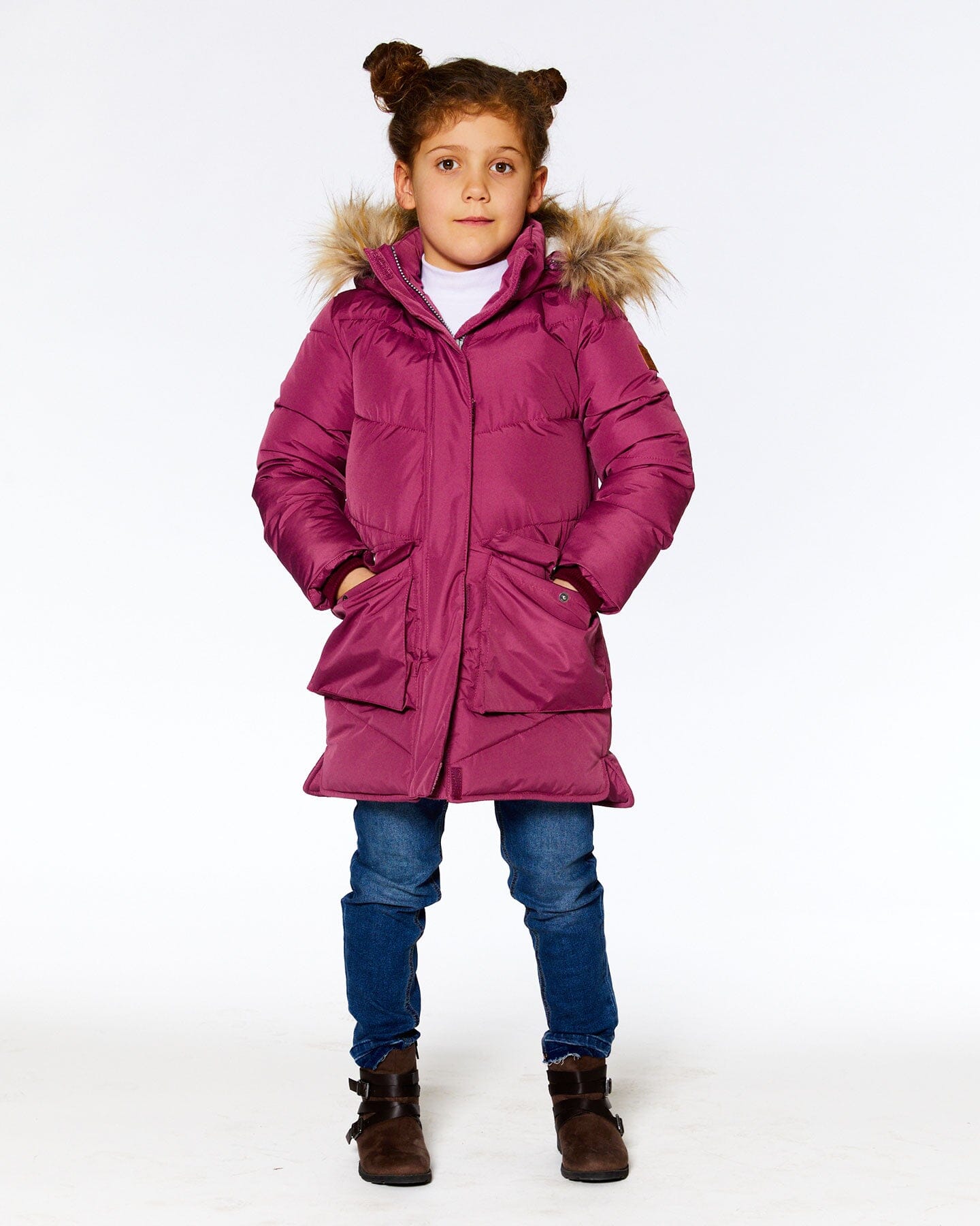 Puffy Long Coat Burgundy