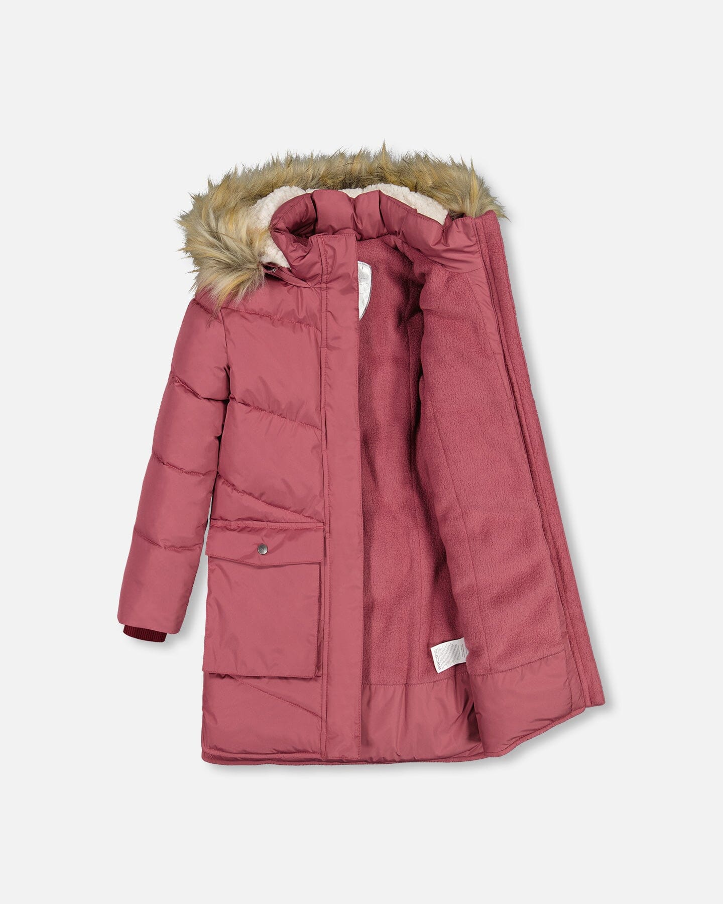 Puffy Long Coat Burgundy