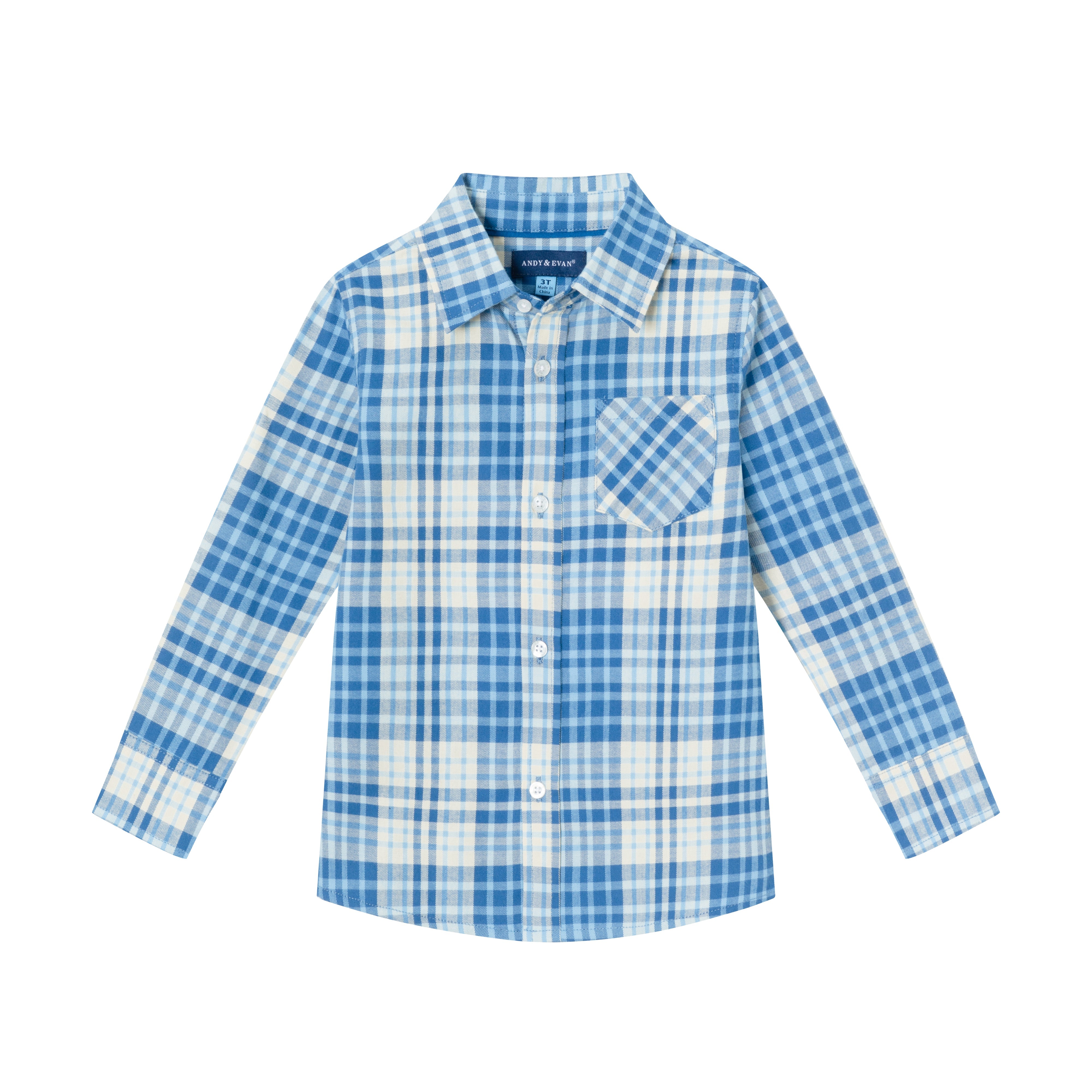 Kids Ultra Soft Buttondown Shirt | Blue Cream